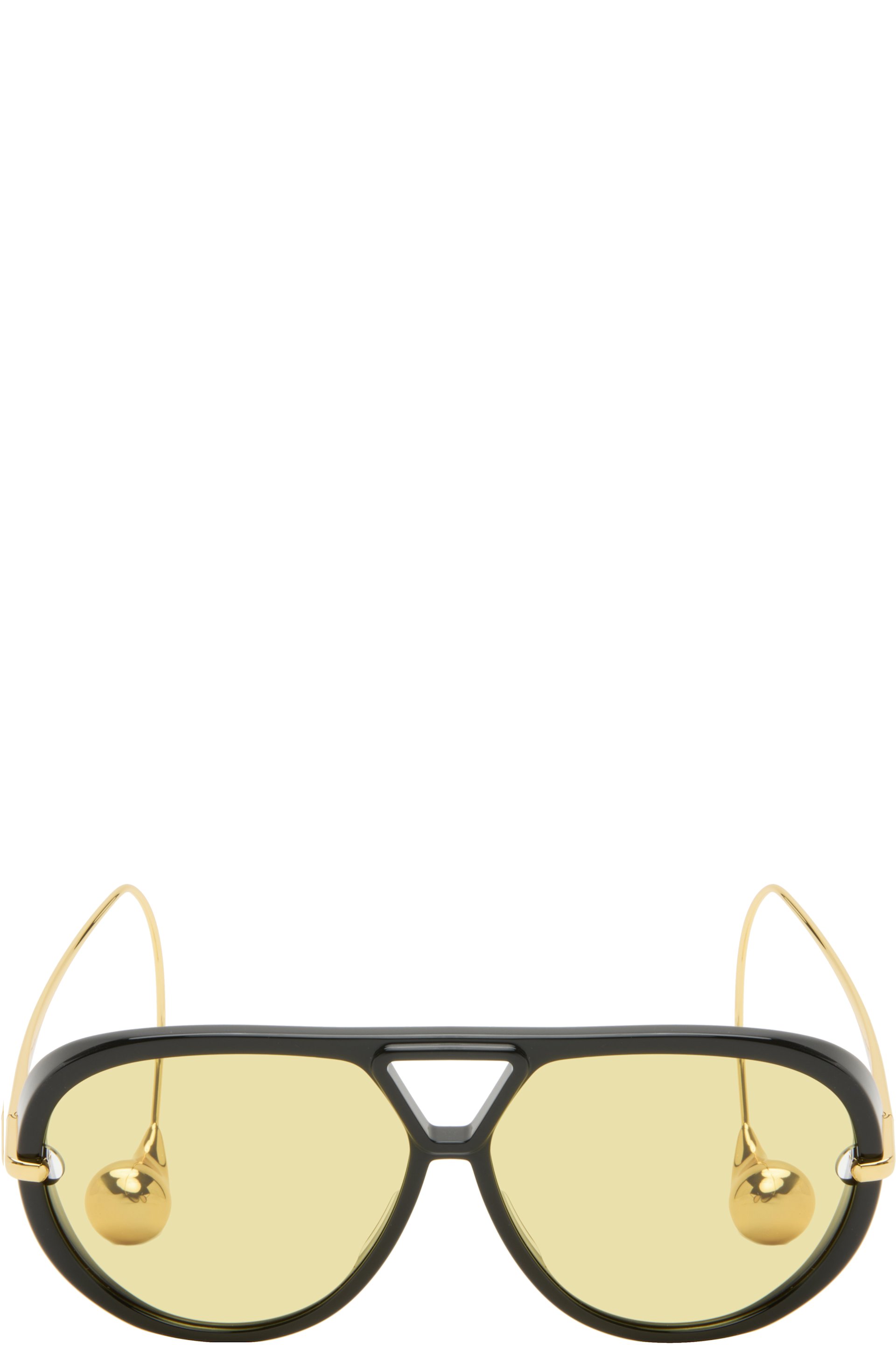 Bottega Veneta - Lunettes de soleil aviateur noires à manchons en forme de goutte