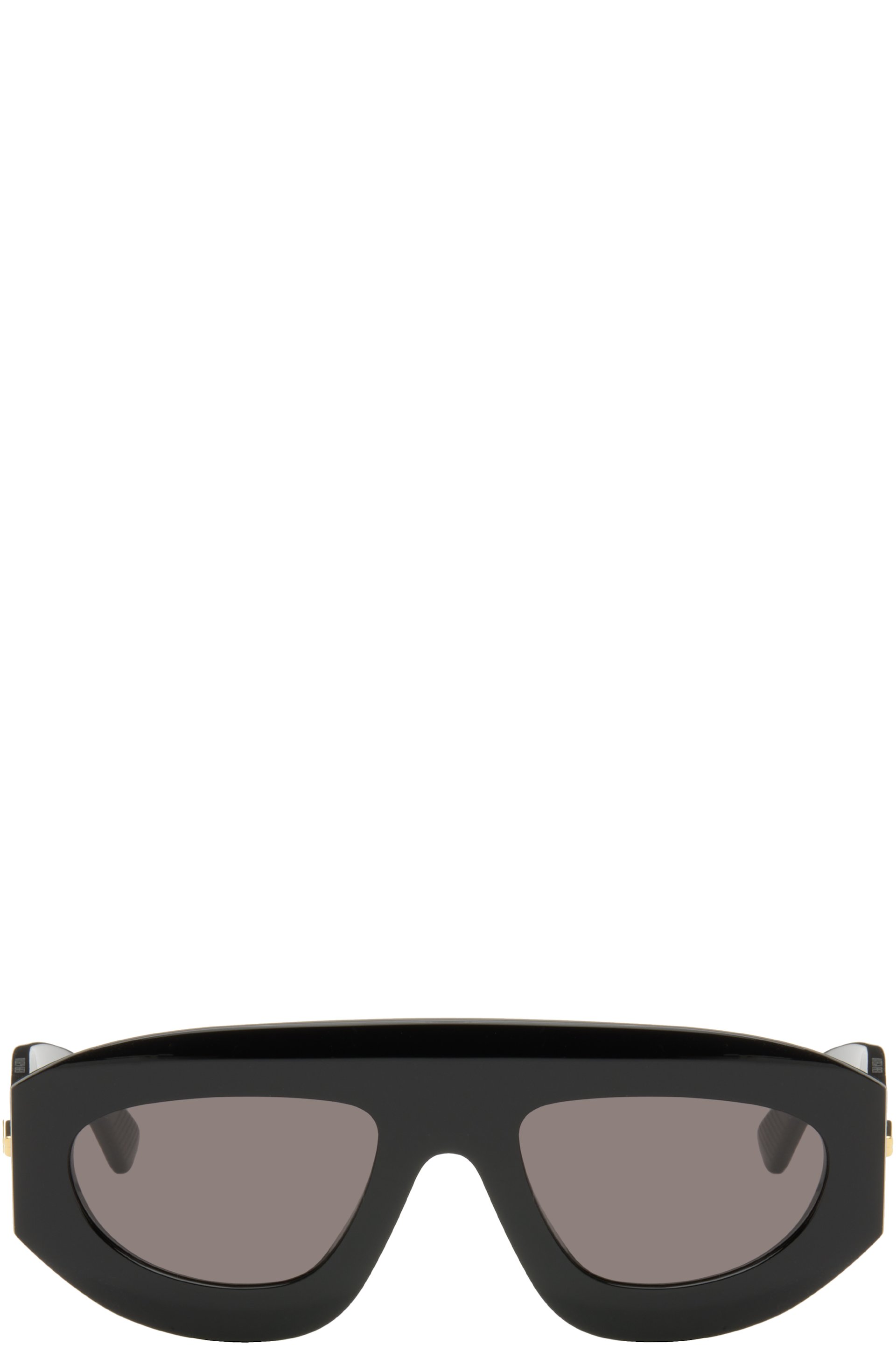 Bottega Veneta - Lunettes de soleil fines de type visière noires