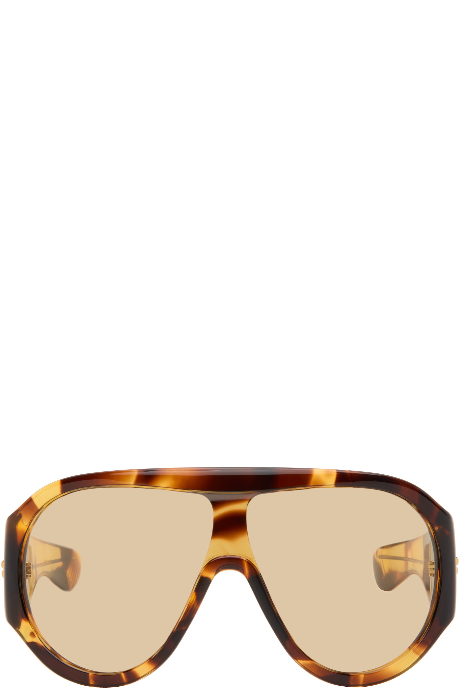Bottega Veneta - Brown Scudo Shield Sunglasses