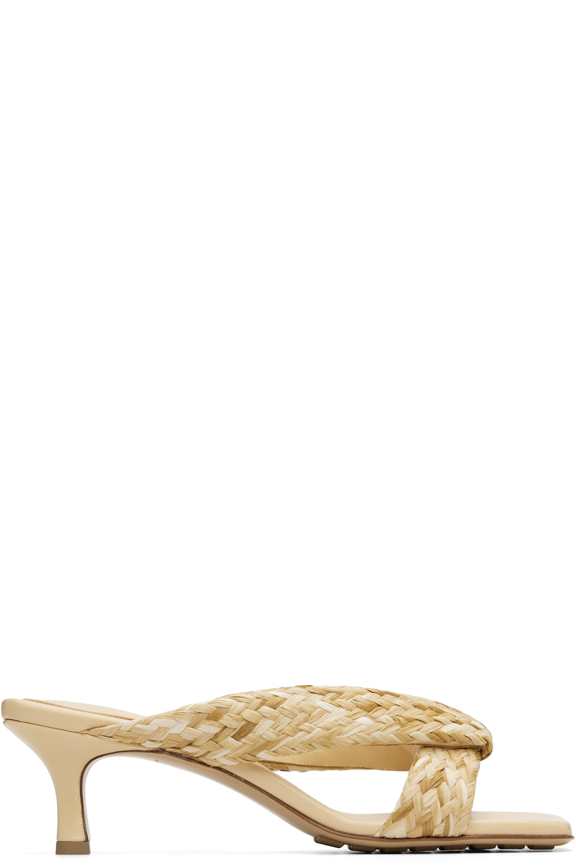Bottega Veneta - Beige Riva Heeled Sandals
