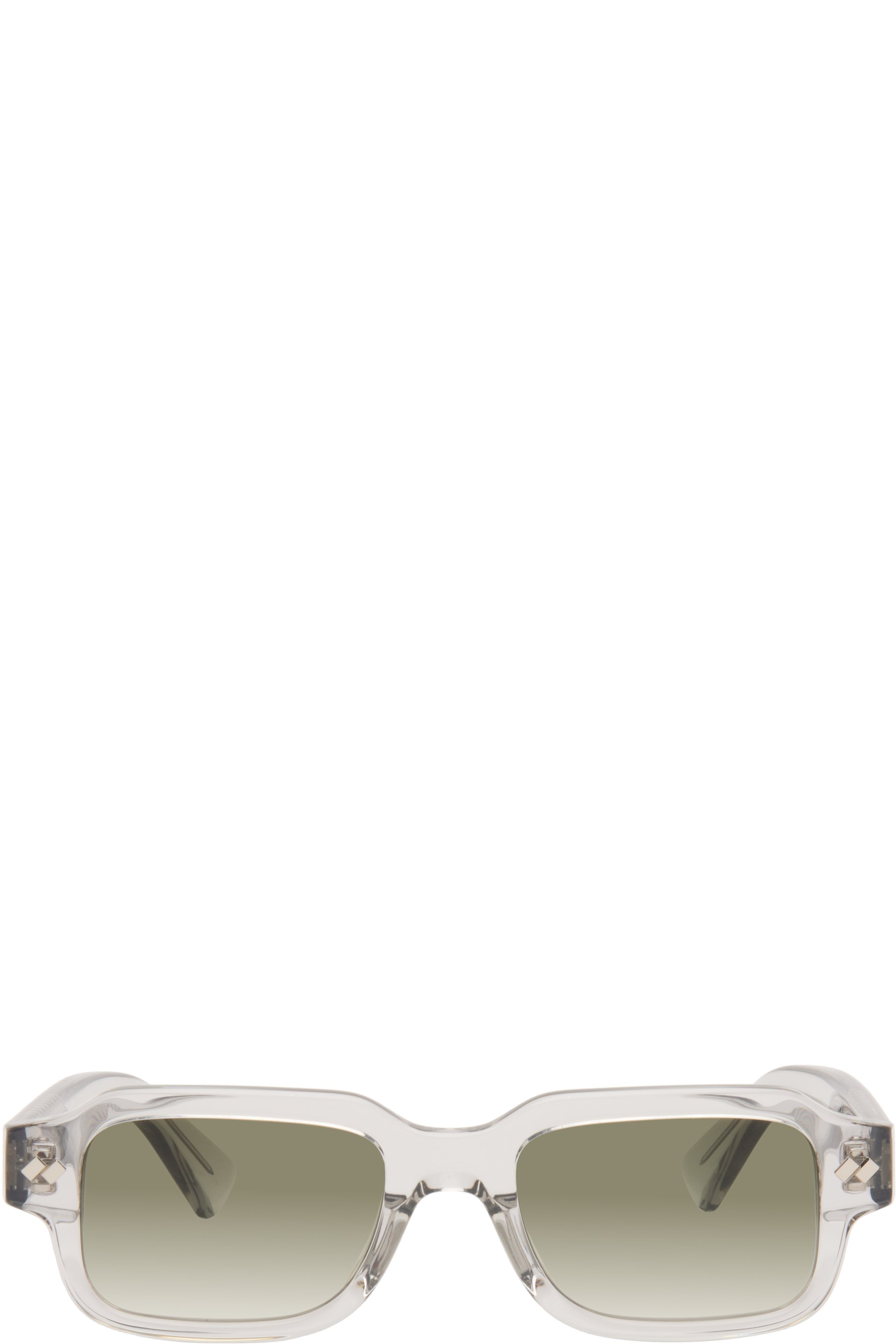 Bottega Veneta - Transparent Intrecciato Rectangular Sunglasses