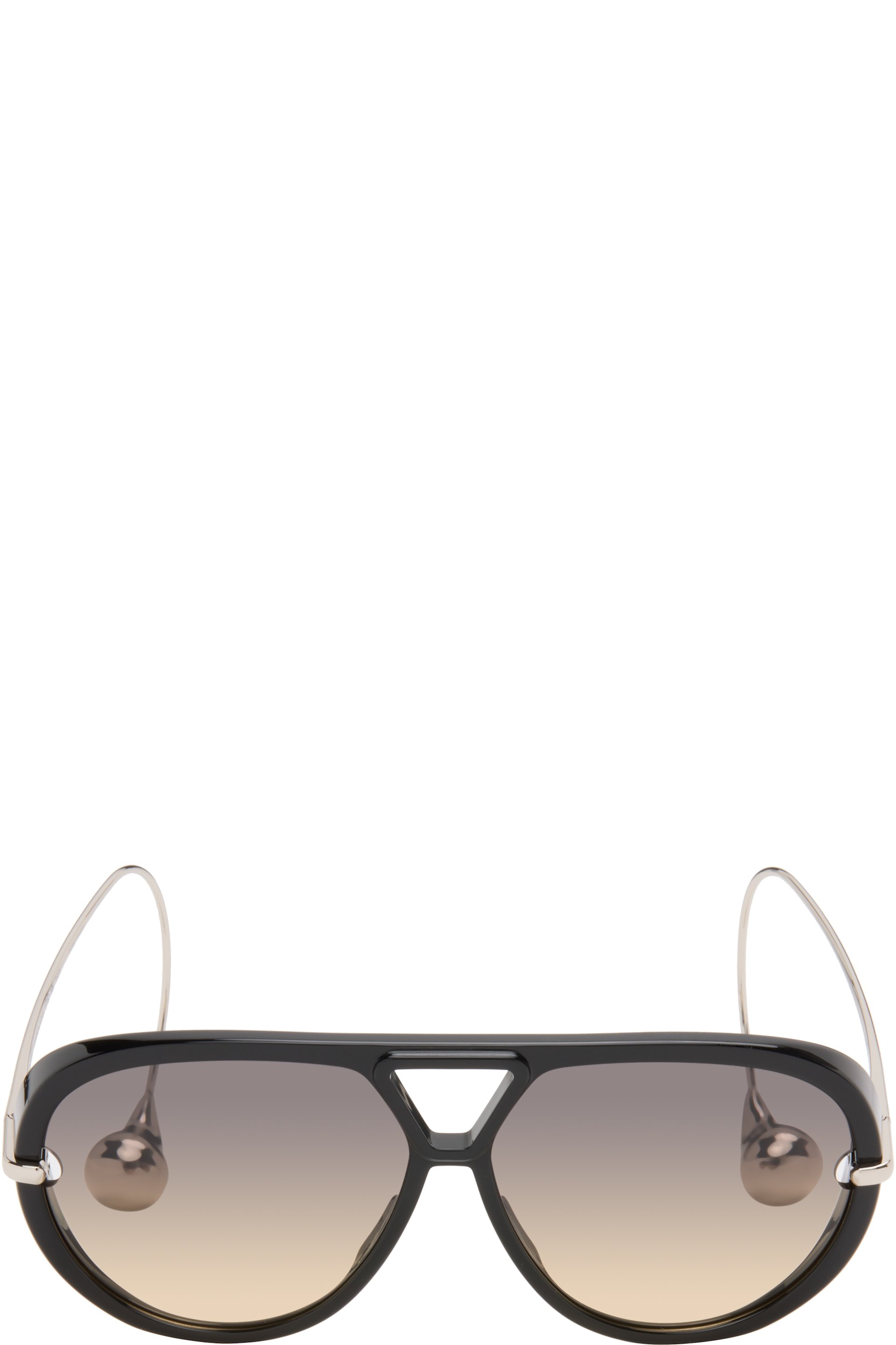 Bottega Veneta - Lunettes de soleil aviateur noires à manchons en forme de goutte