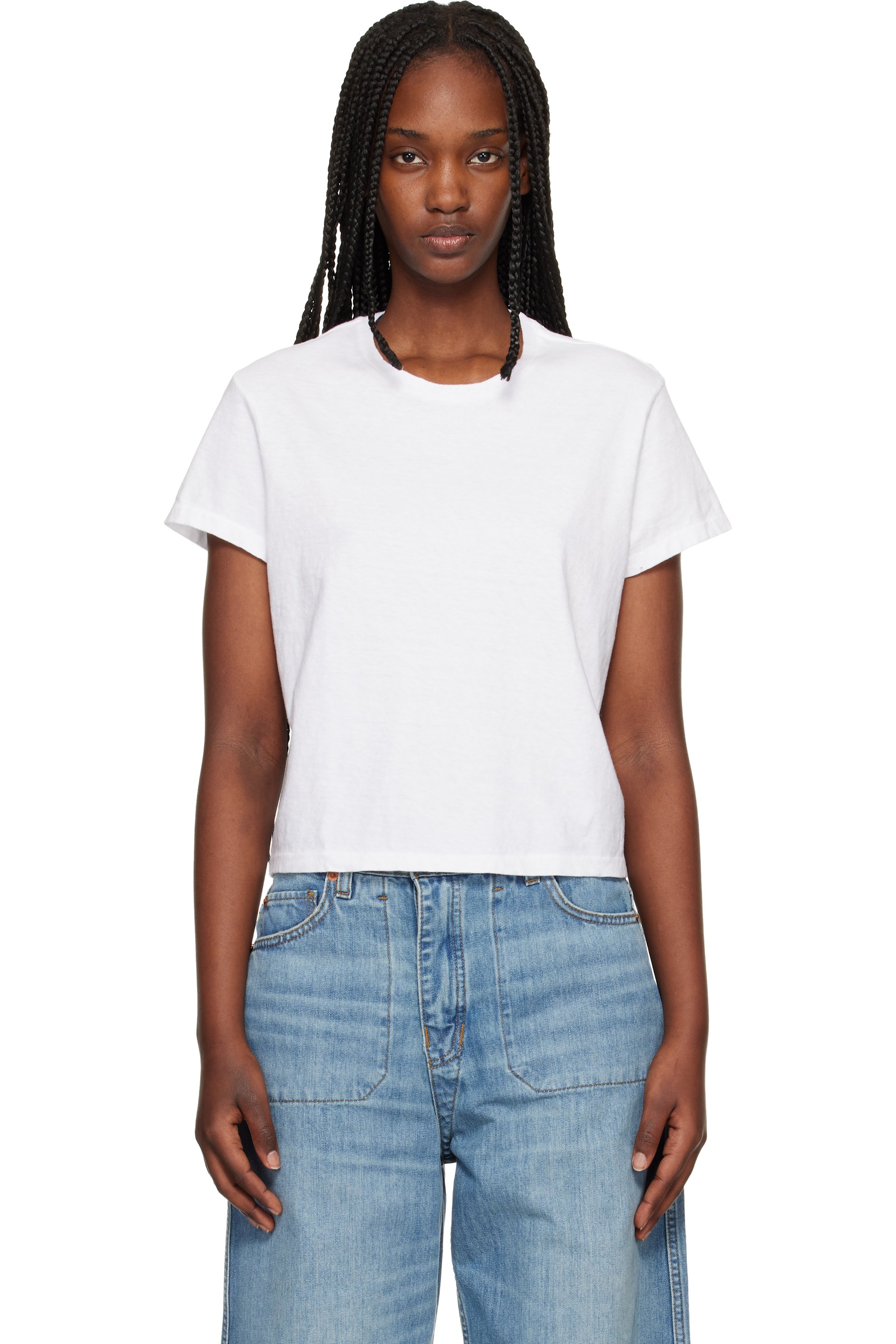 Re/Done - T-shirt droit 1950s blanc édition Hanes