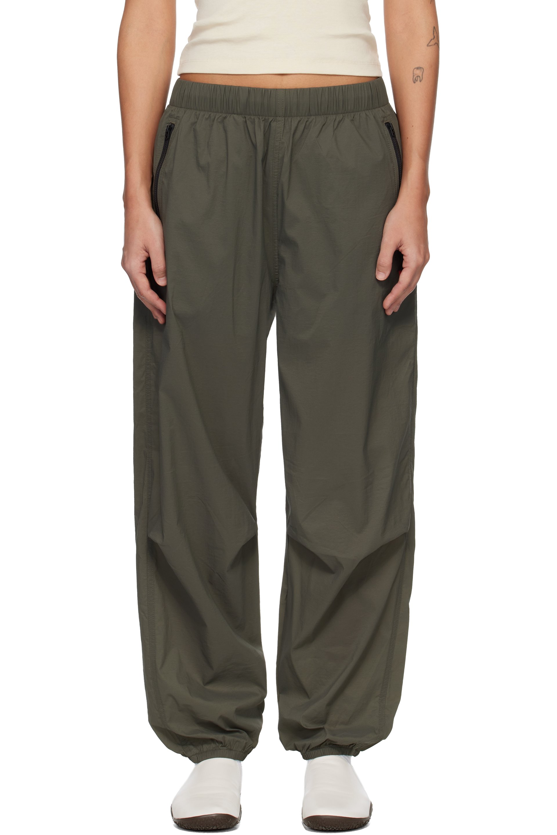 The North Face - Pantalon coupe-vent pliable kaki - TNF Red Box