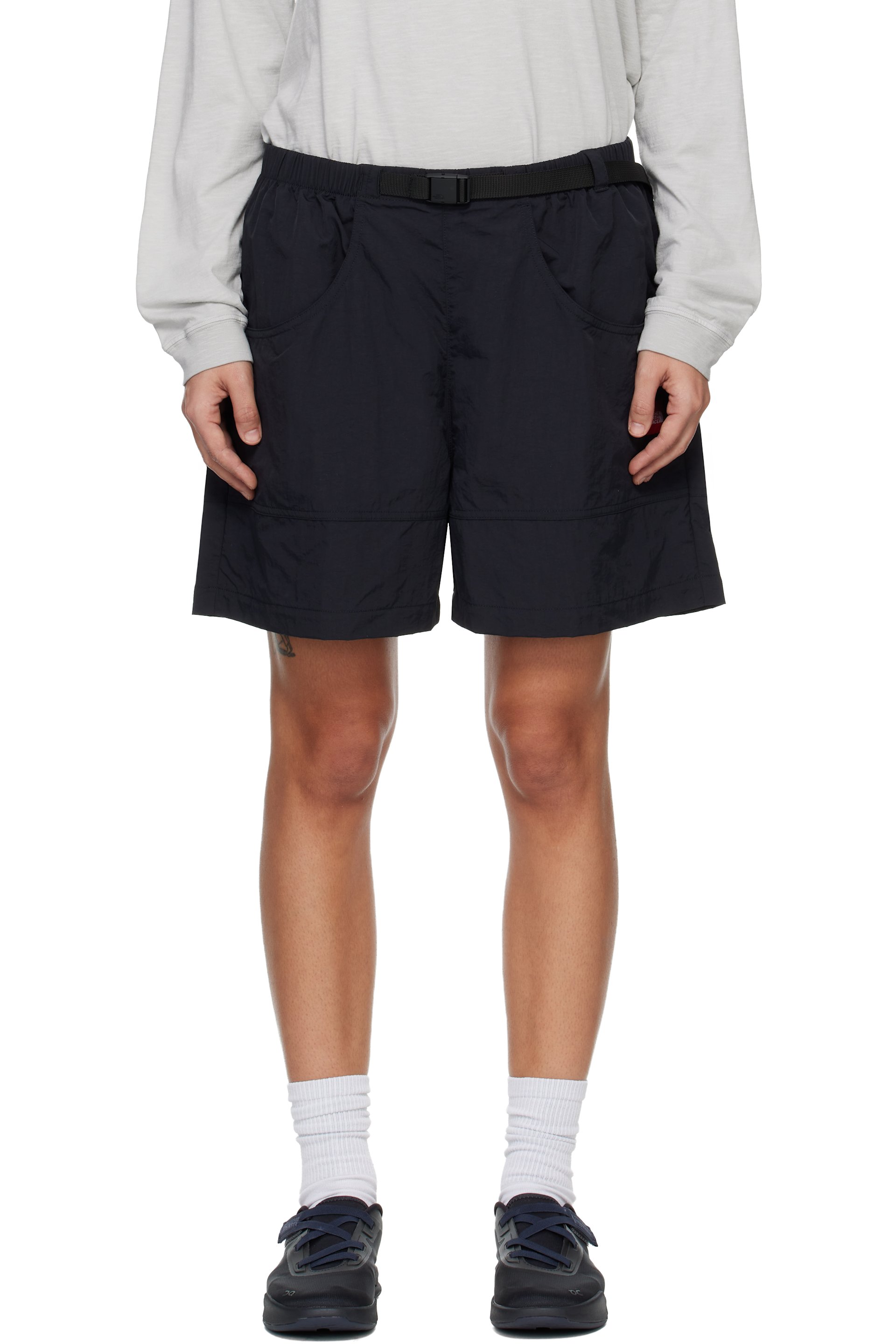 The North Face - Black TNF Red Box Nylon Belted Shorts