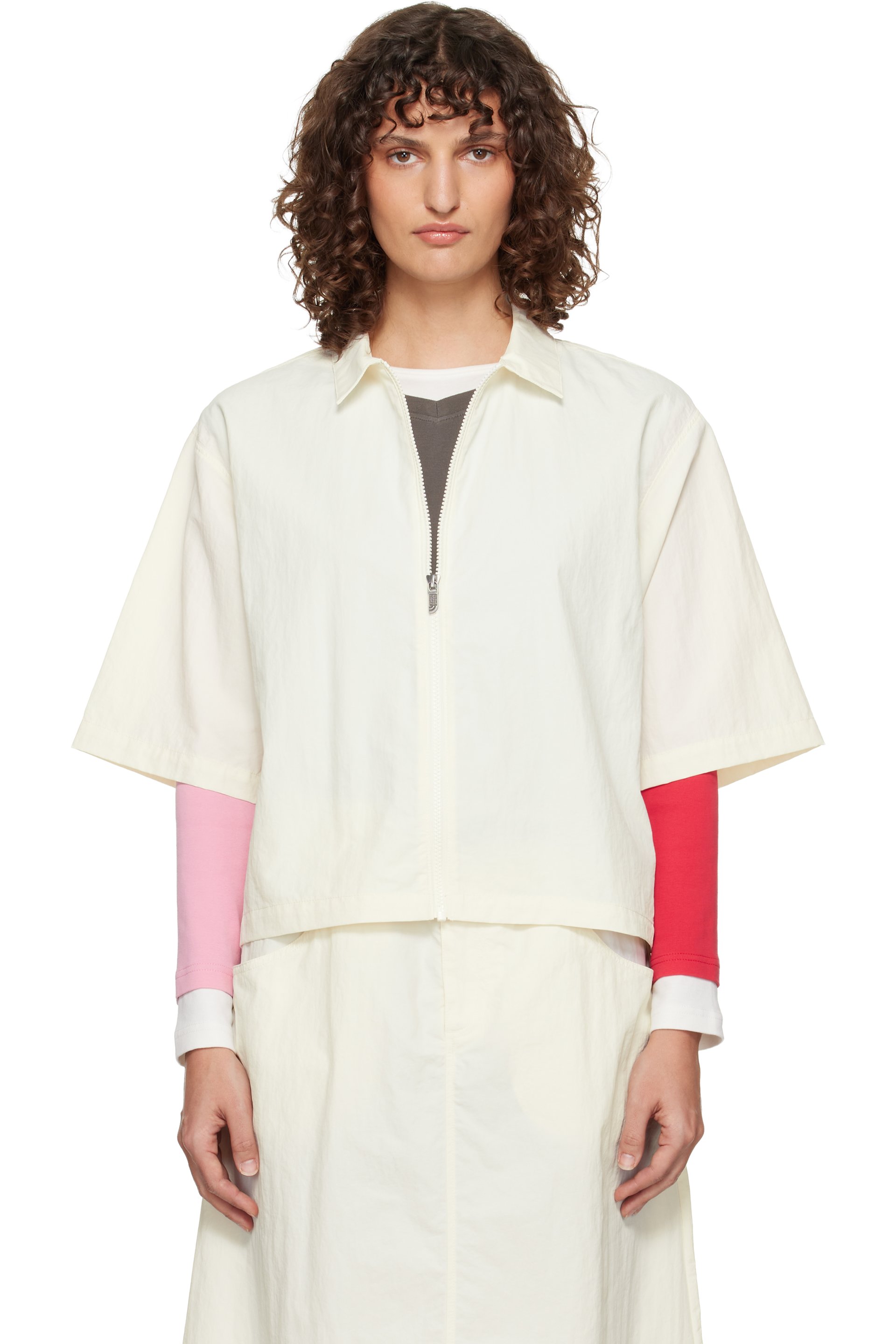 The North Face - Off-White TNF Red Box Nylon Short-Sleeve Shirt