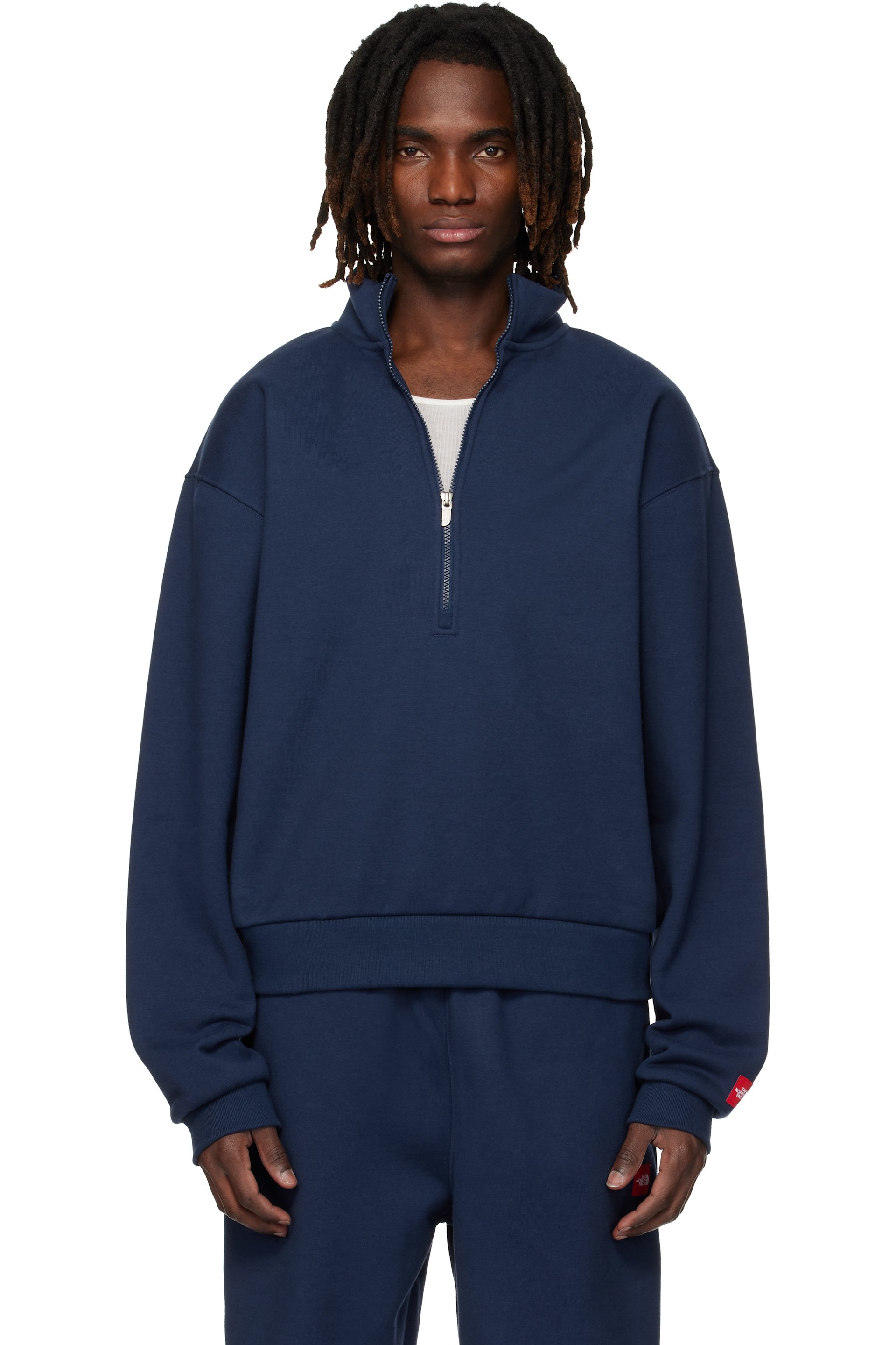 The North Face - Navy TNF Red Box Half Zip Sweatshirt