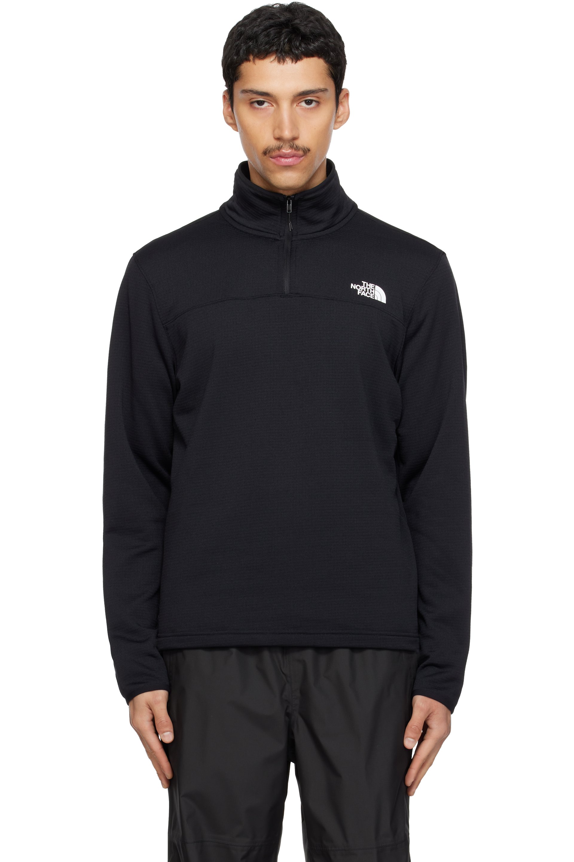 The North Face - Black Cedar Trail Grid Fleece Quarter-Zip Sweatshirt