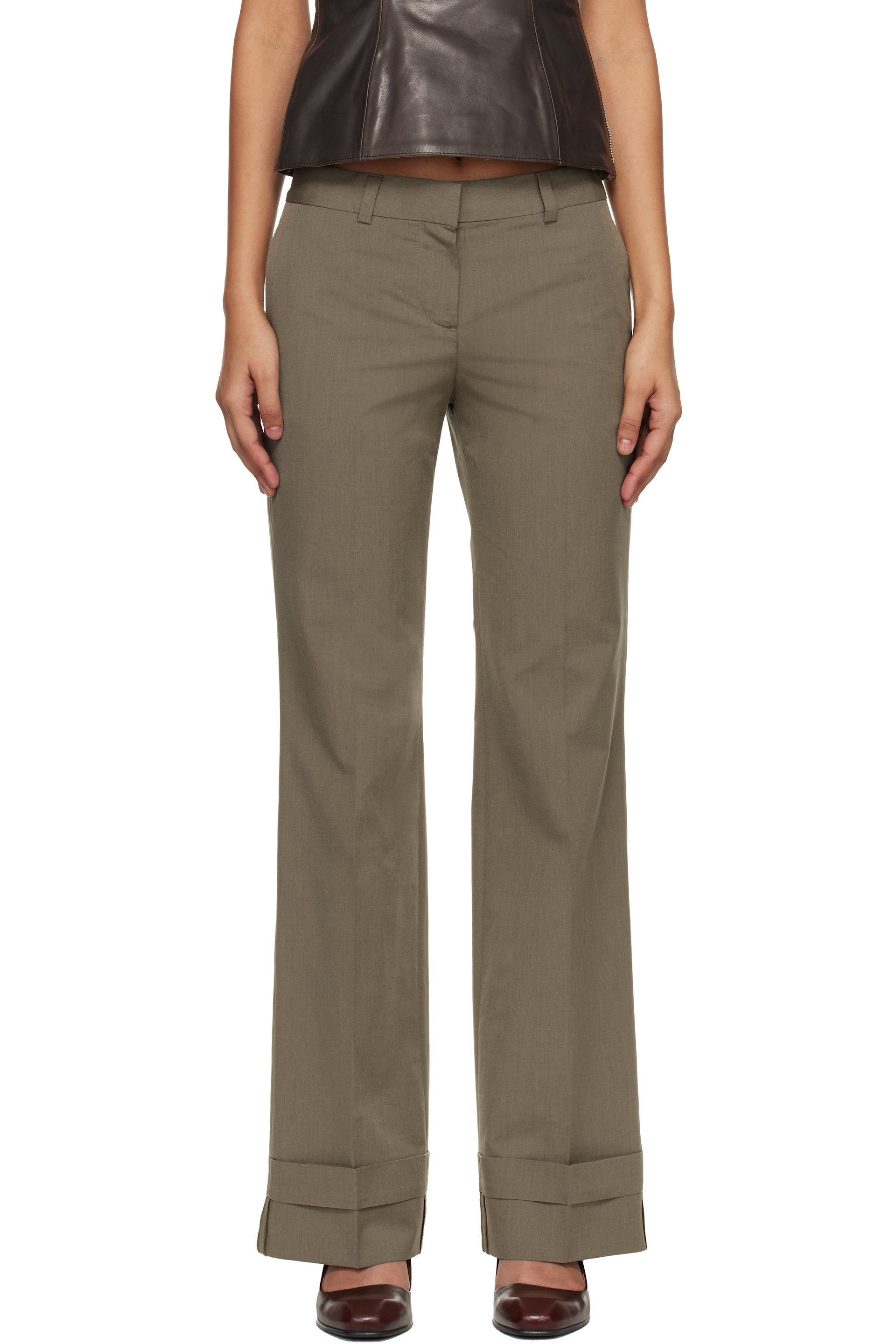 OUR LEGACY - Pantalon kaki à taille basse