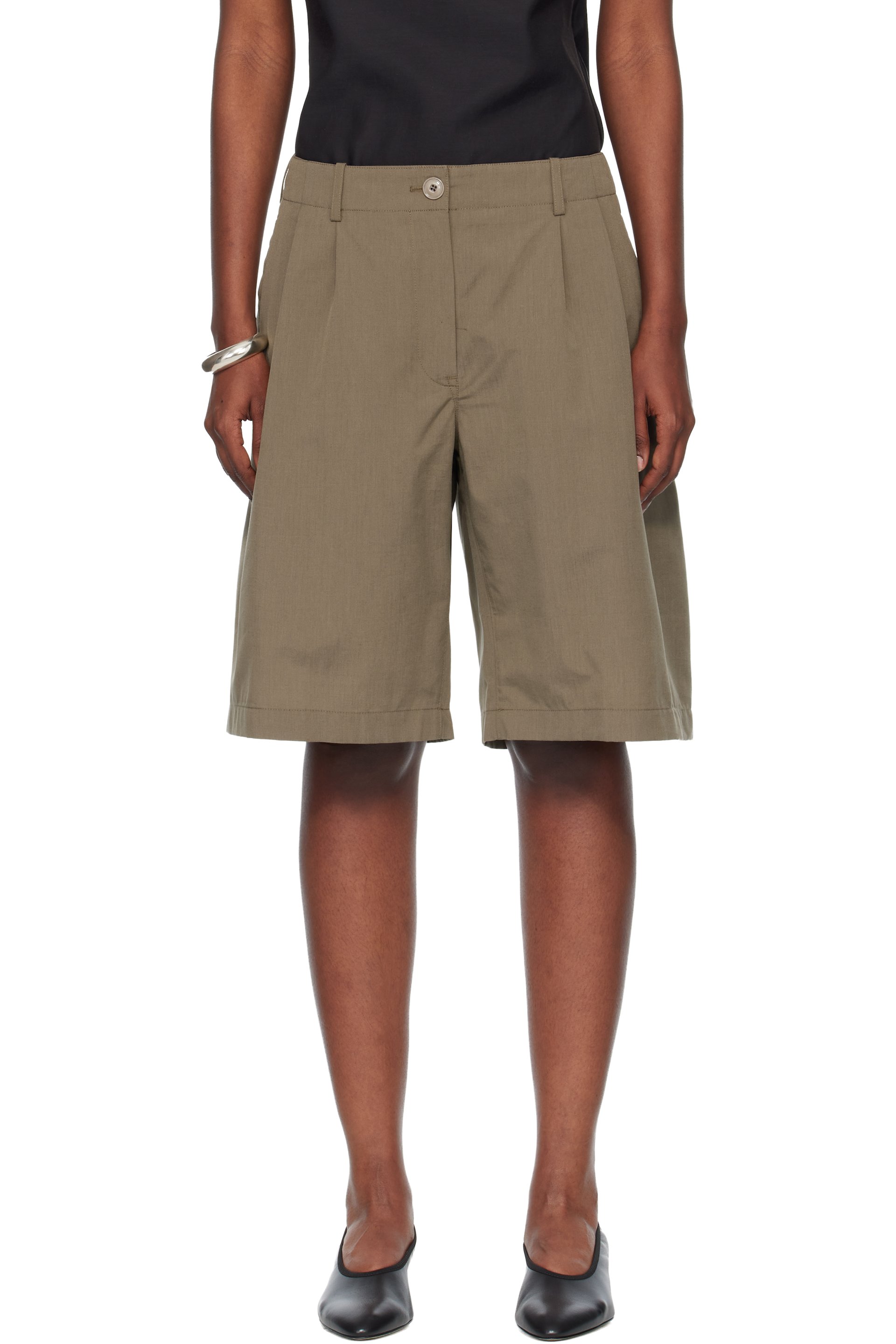 OUR LEGACY - Short kaki en point de Rome