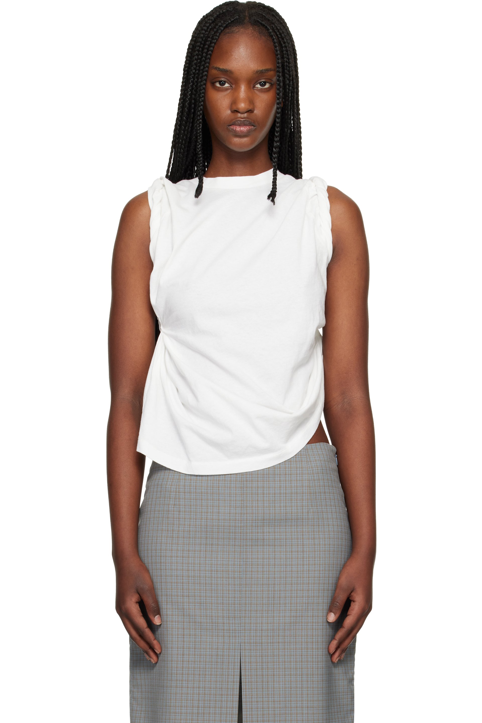 OUR LEGACY - T-shirt torsadé blanc