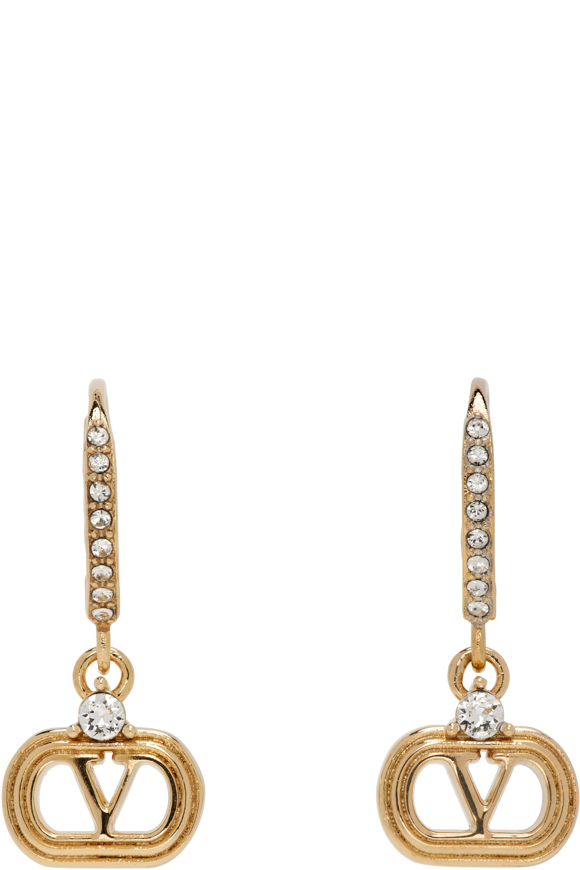 Valentino Garavani - Swarovski Crystals Oval Metal Earrings
