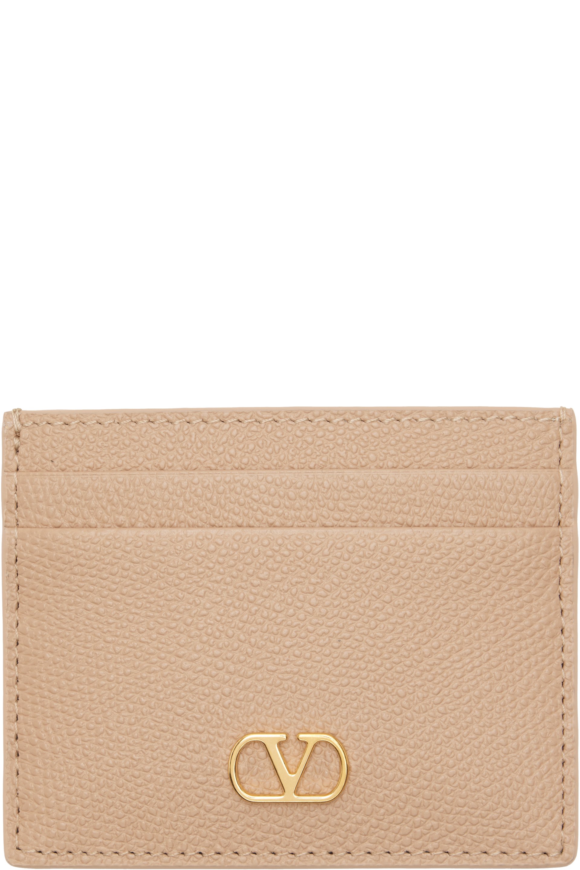 Valentino Garavani - Pink VLogo Signature Grainy Calfskin Card Holder