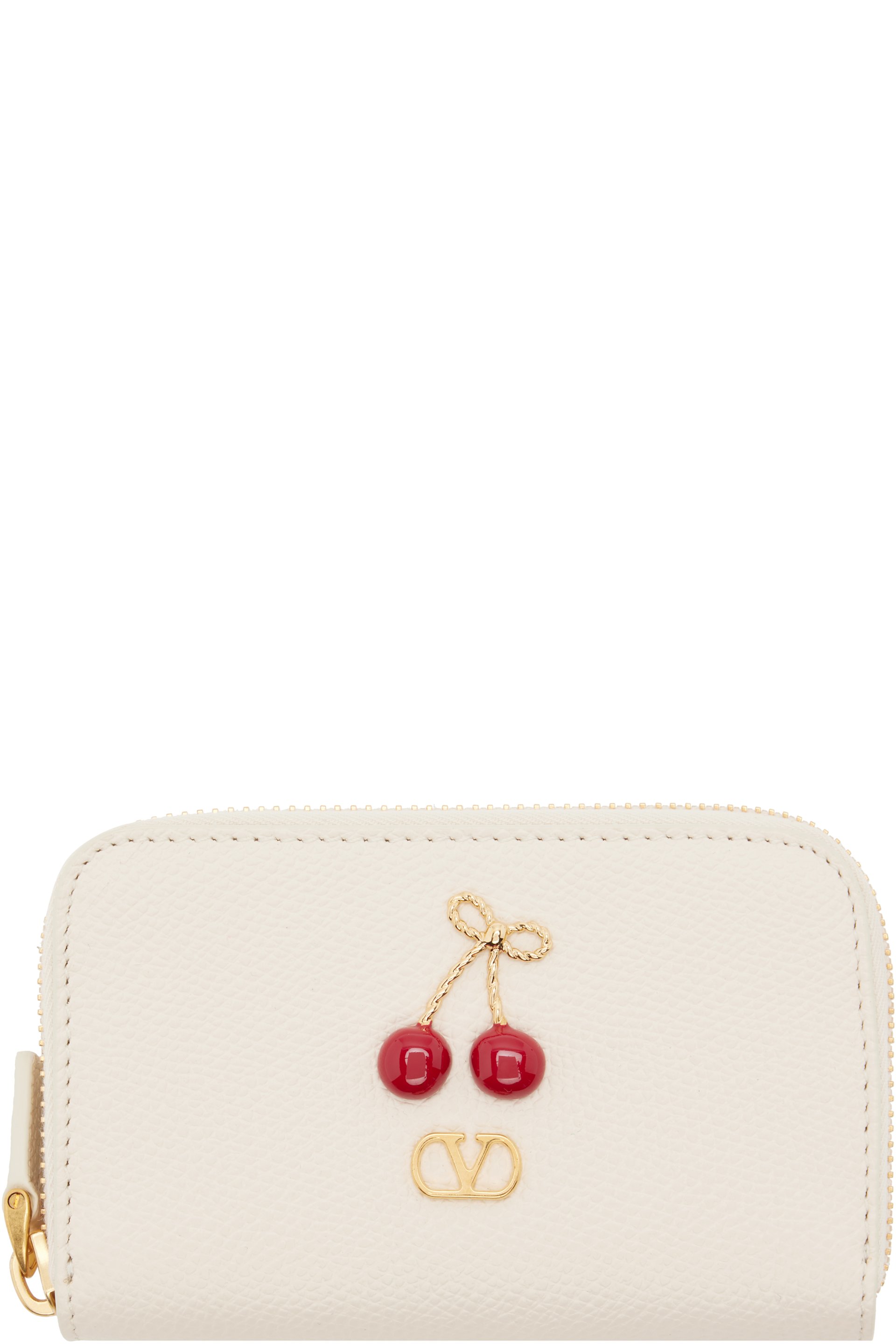Valentino Garavani - Off-White Cherryfic Mini Zip Wallet