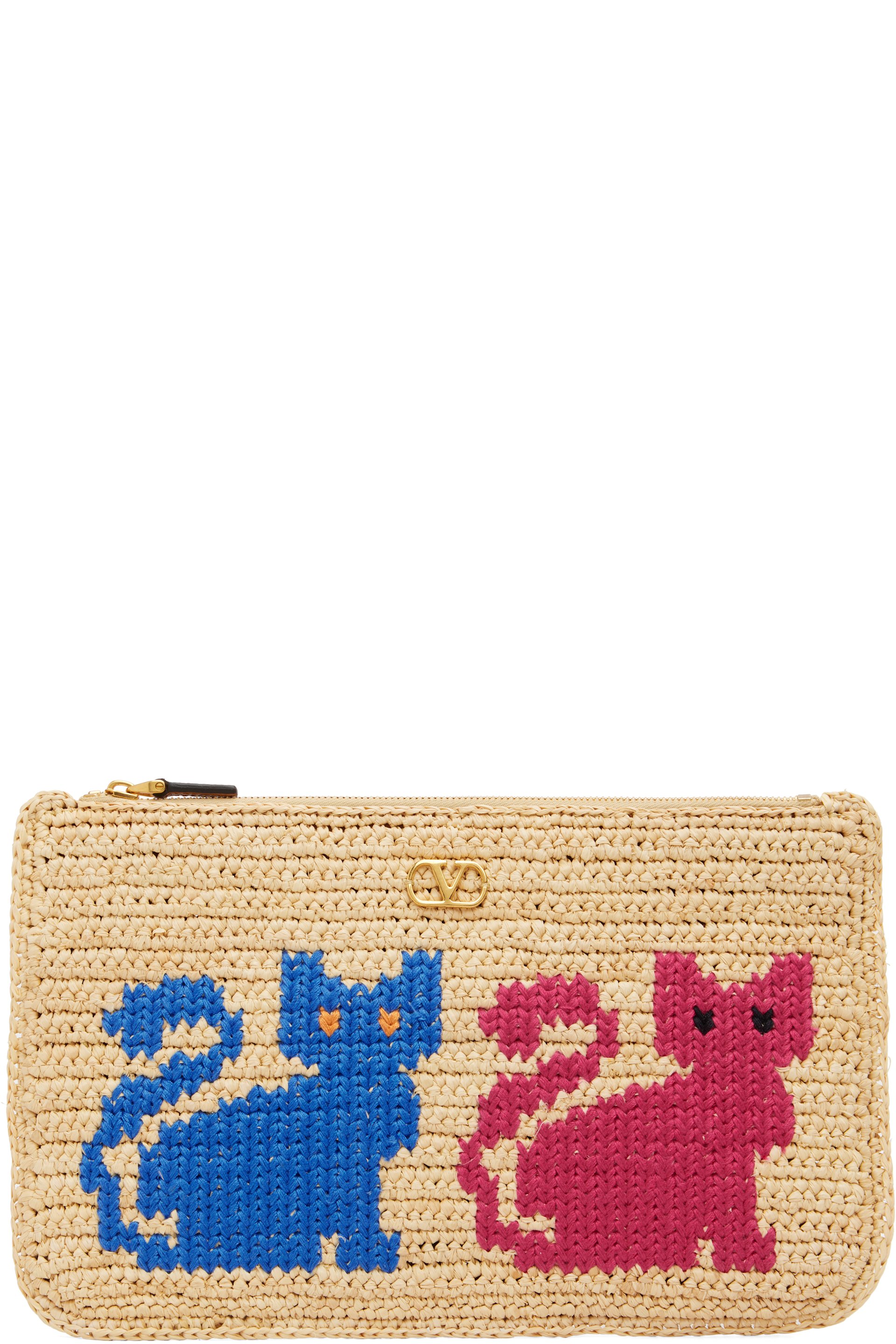 Valentino Garavani - Beige Raffiachat Raffia Clutch