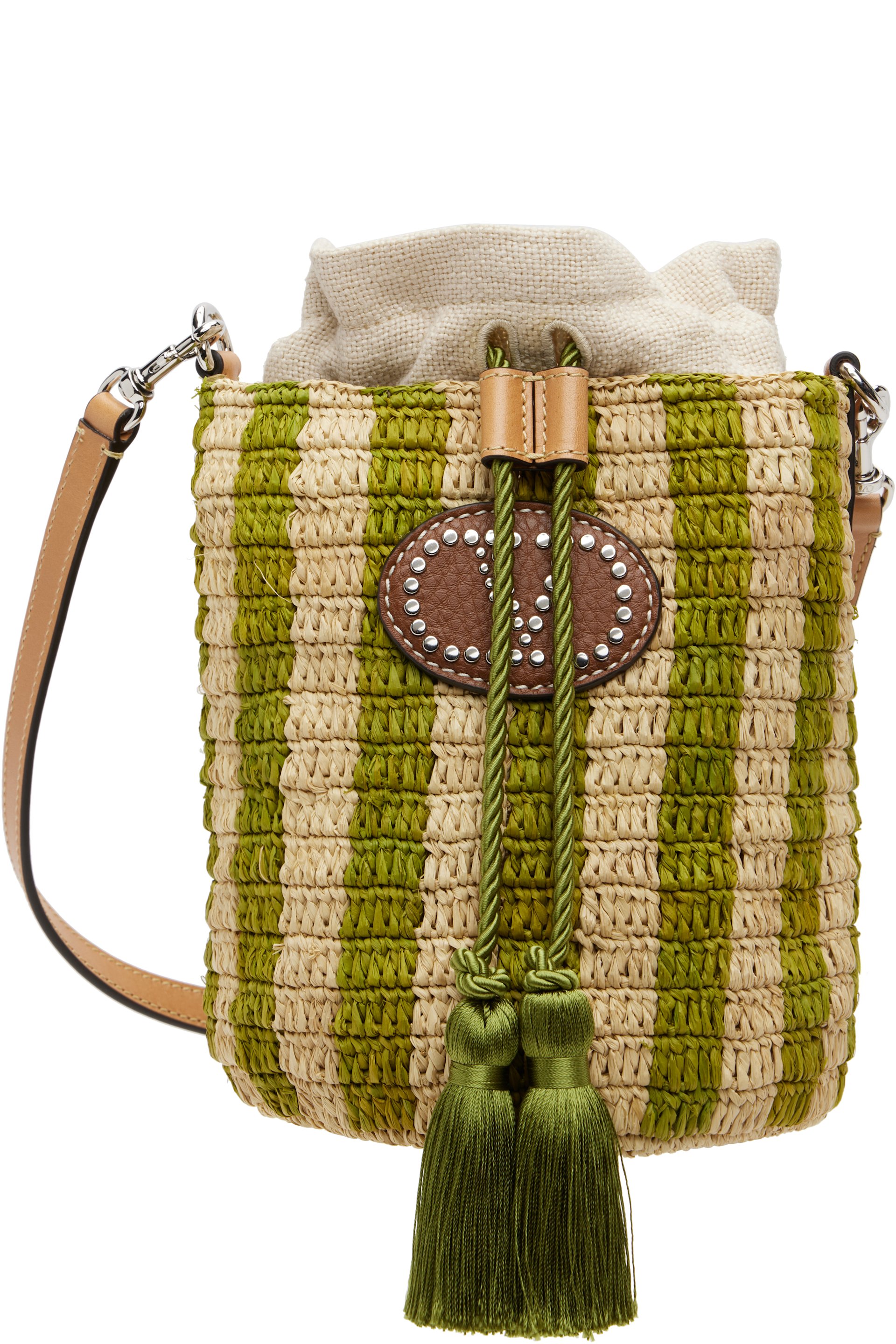Valentino Garavani - Petit sac seau vert et beige