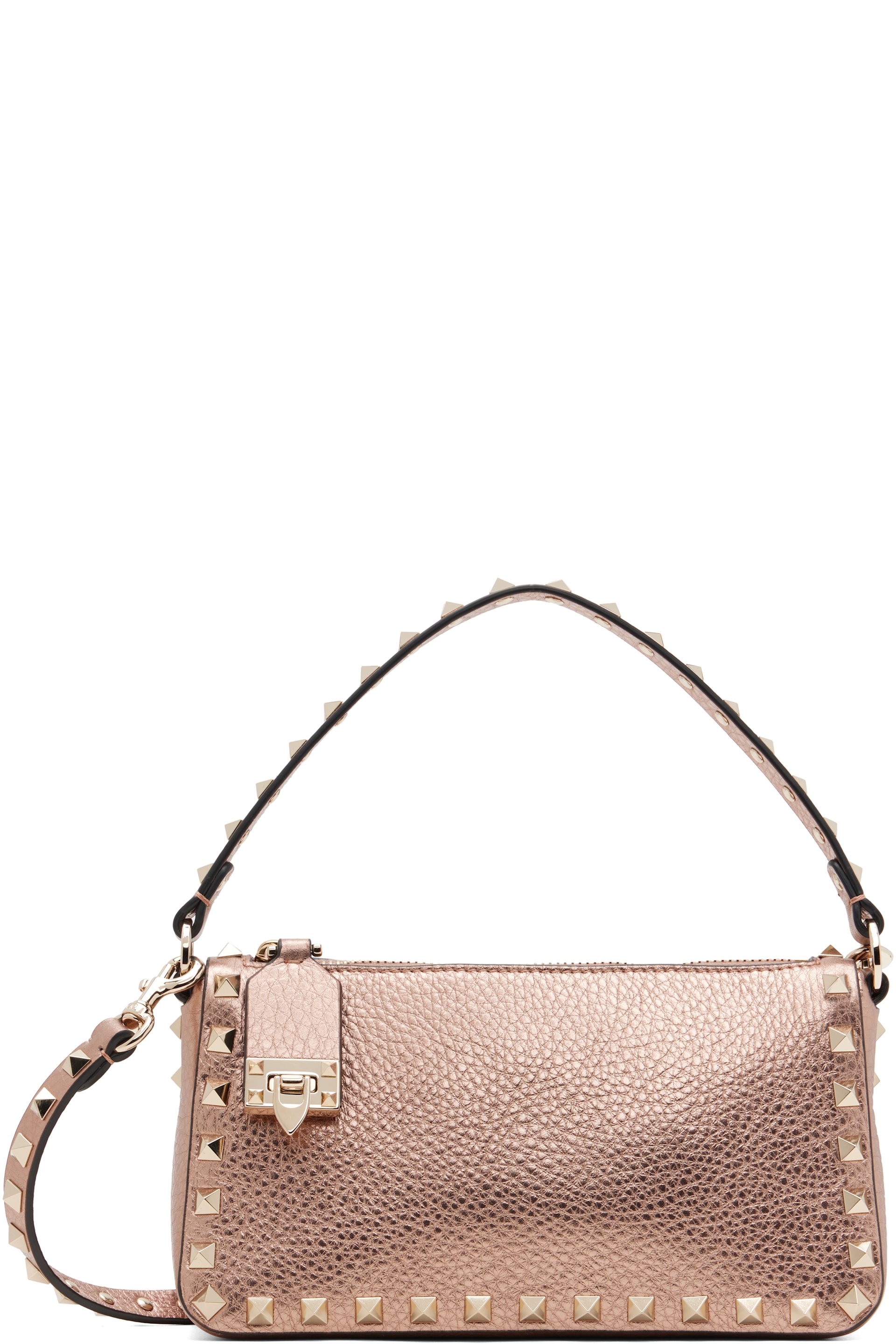 Valentino Garavani - Petit sac à bandoulière rose à clous Rockstud