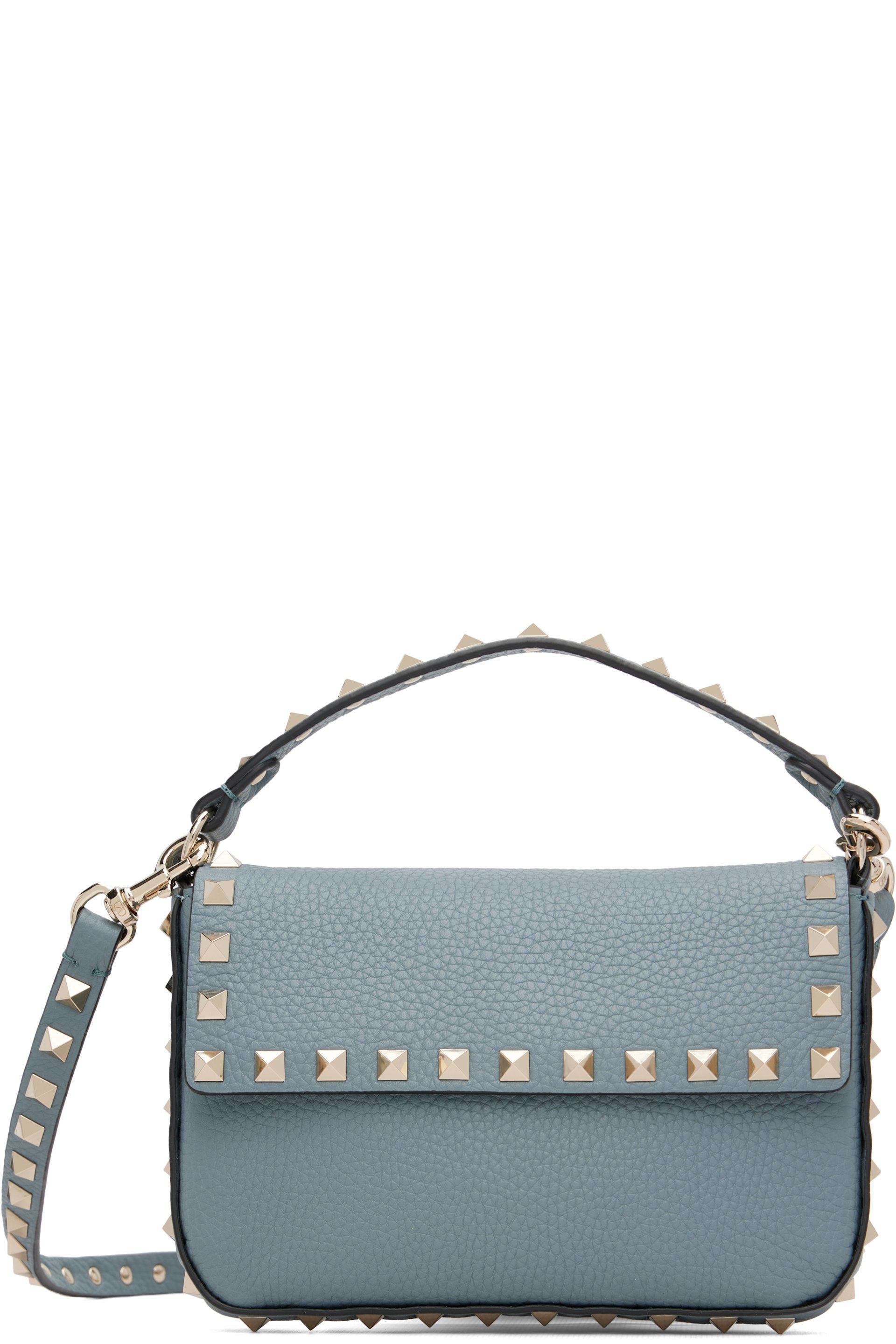 Valentino Garavani - Mini sac bleu à clous Rockstud