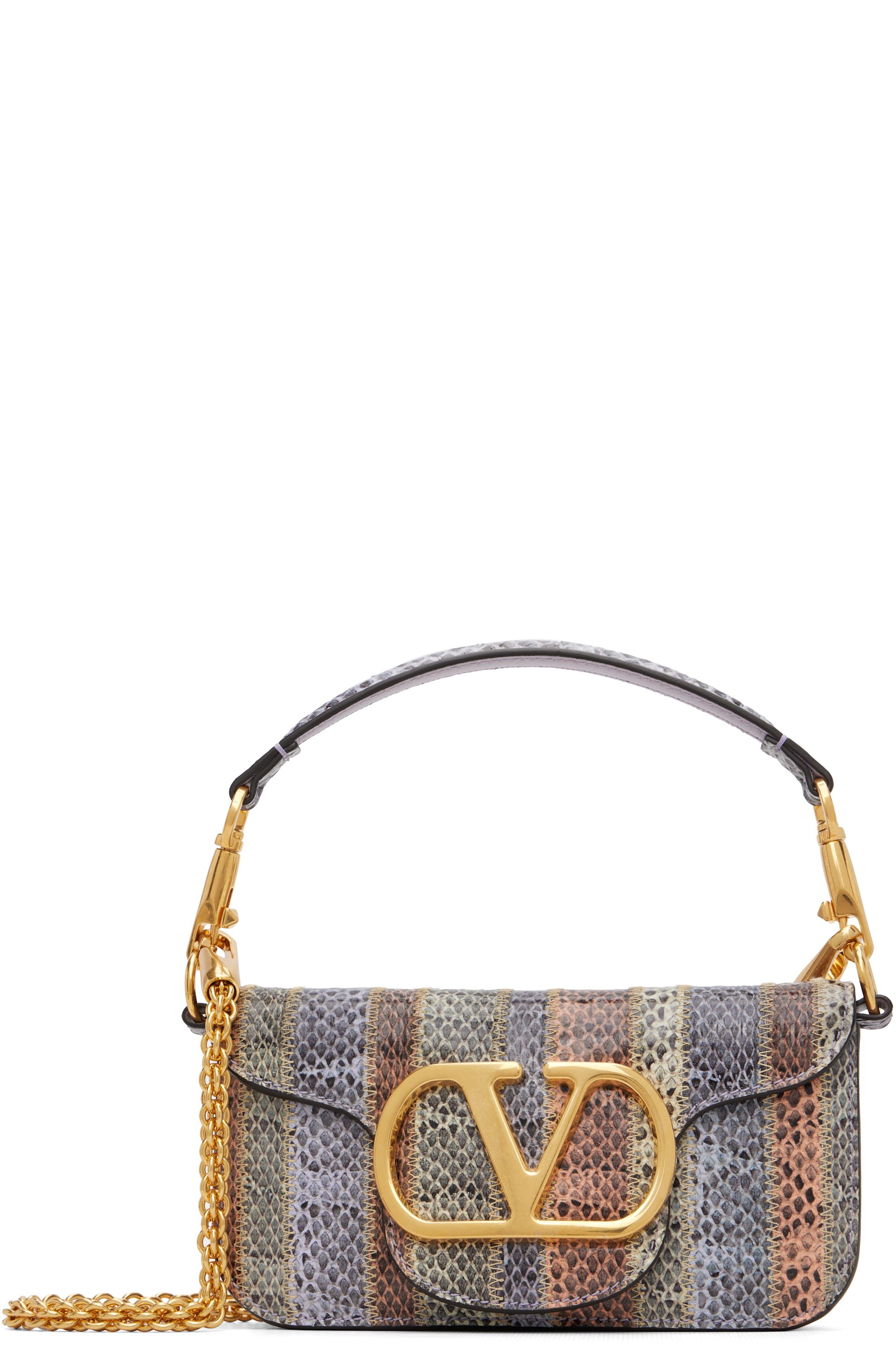 Valentino Garavani - Petit sac porté épaule Locò multicolore en élaphe