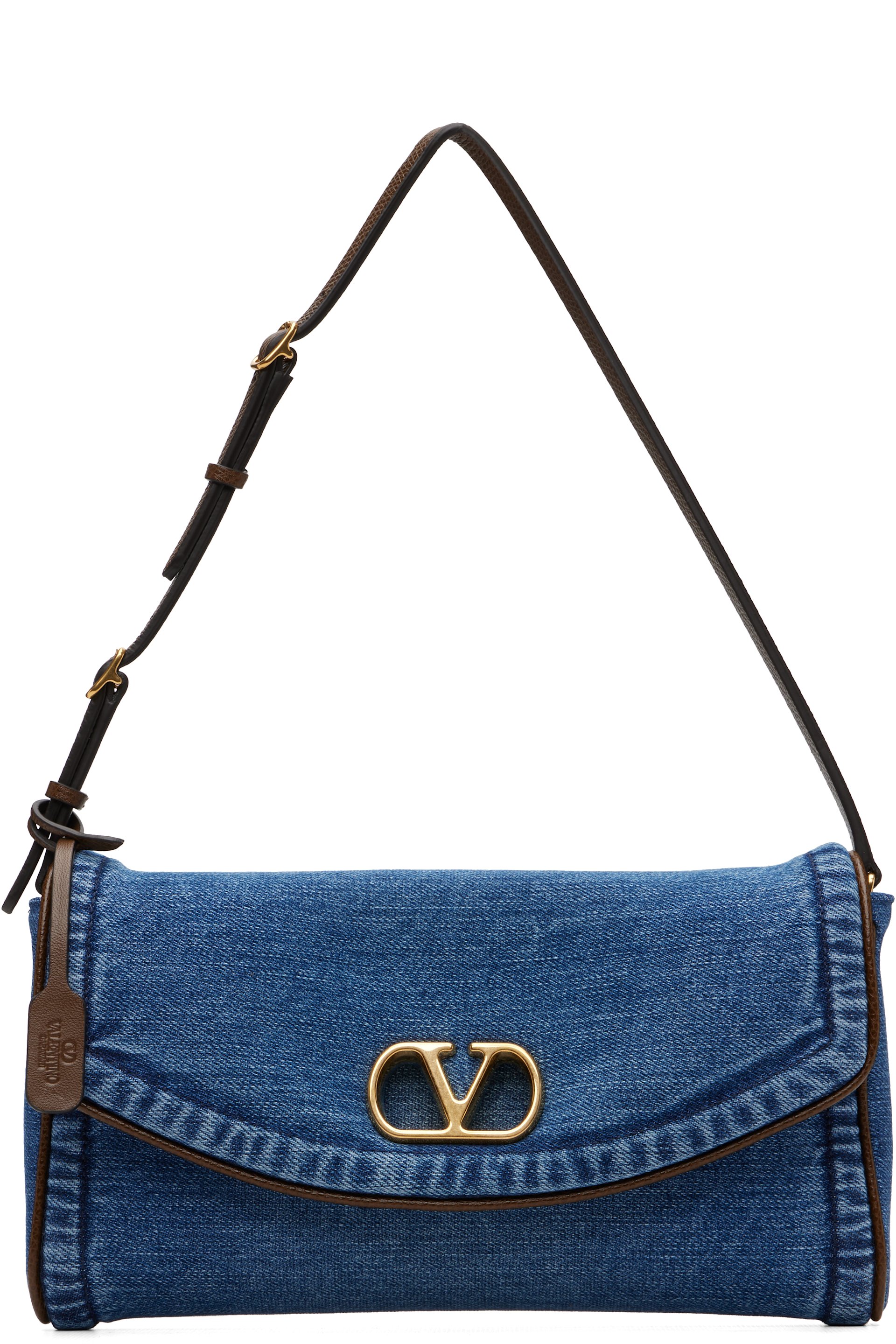 Valentino Garavani - 蓝色小号 DeVain Denim 单肩包