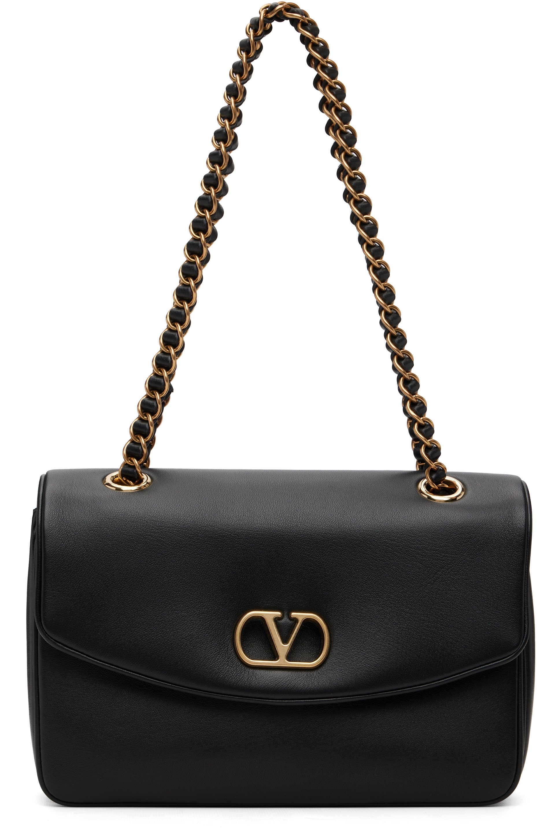Valentino Garavani - Moyen sac Djuna noir à bandoulière en chaine