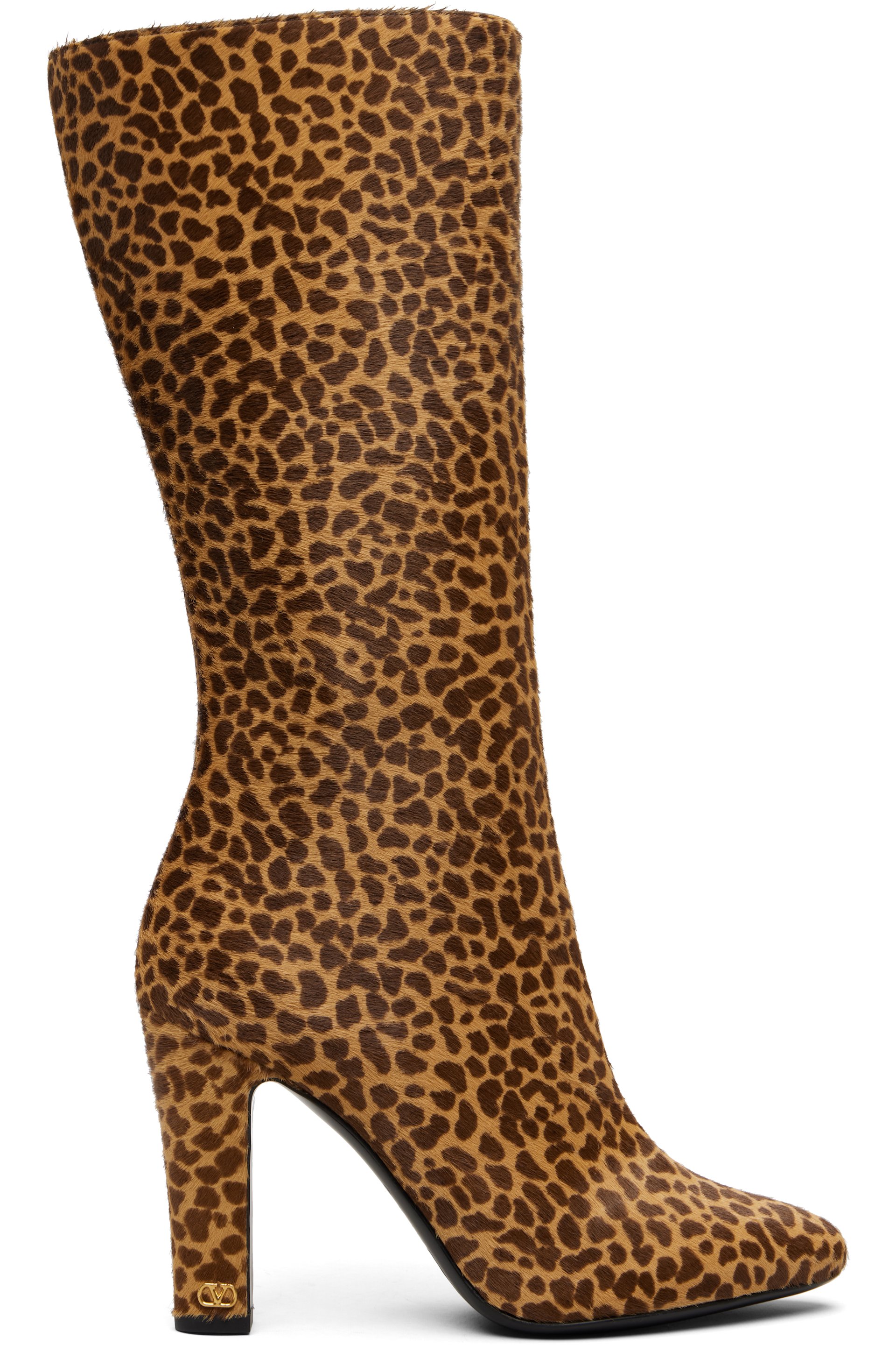 Valentino Garavani - Bottes Hotty brunes poil de veau