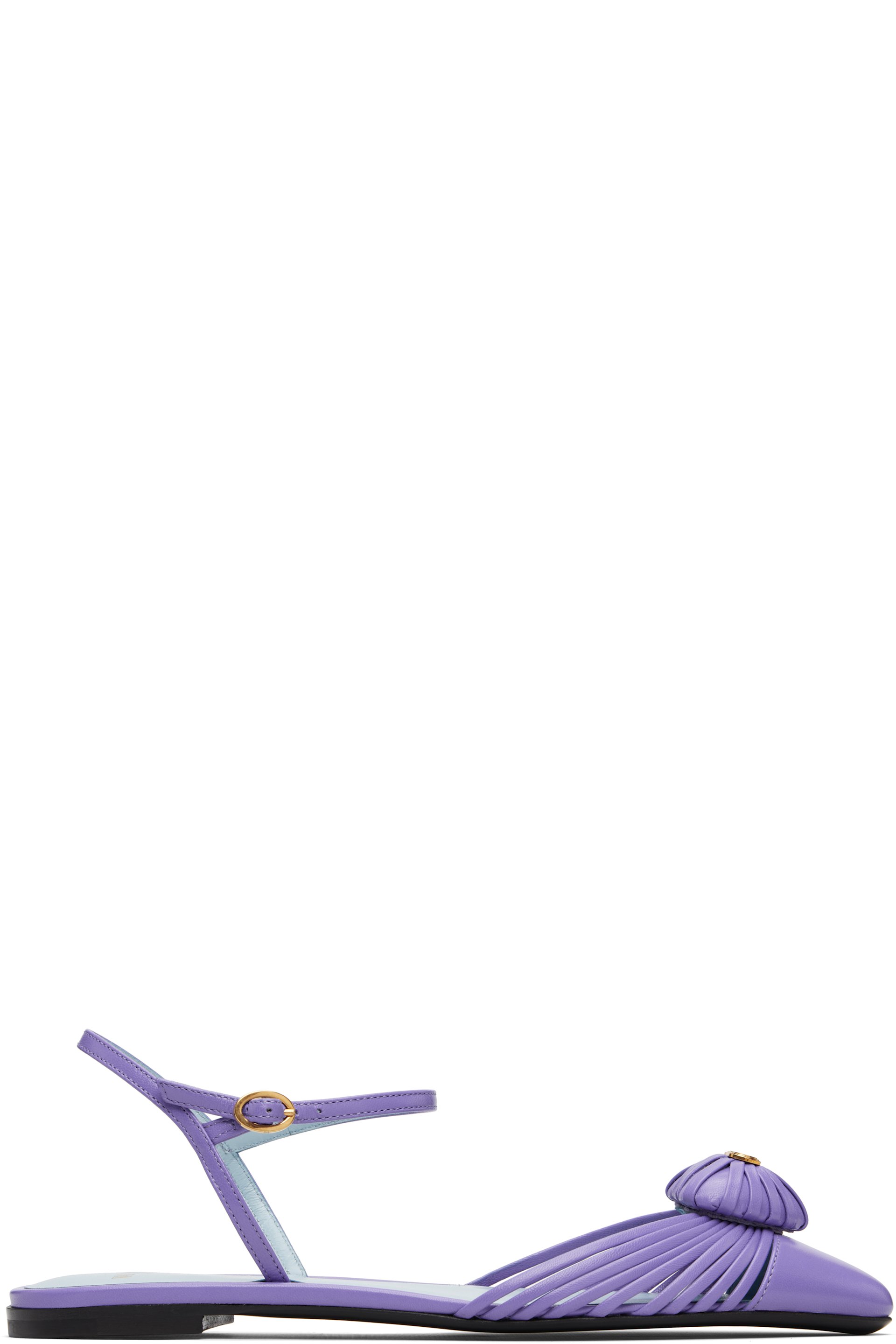 Valentino Garavani - Ballerines mauves à ornement Cœur royal