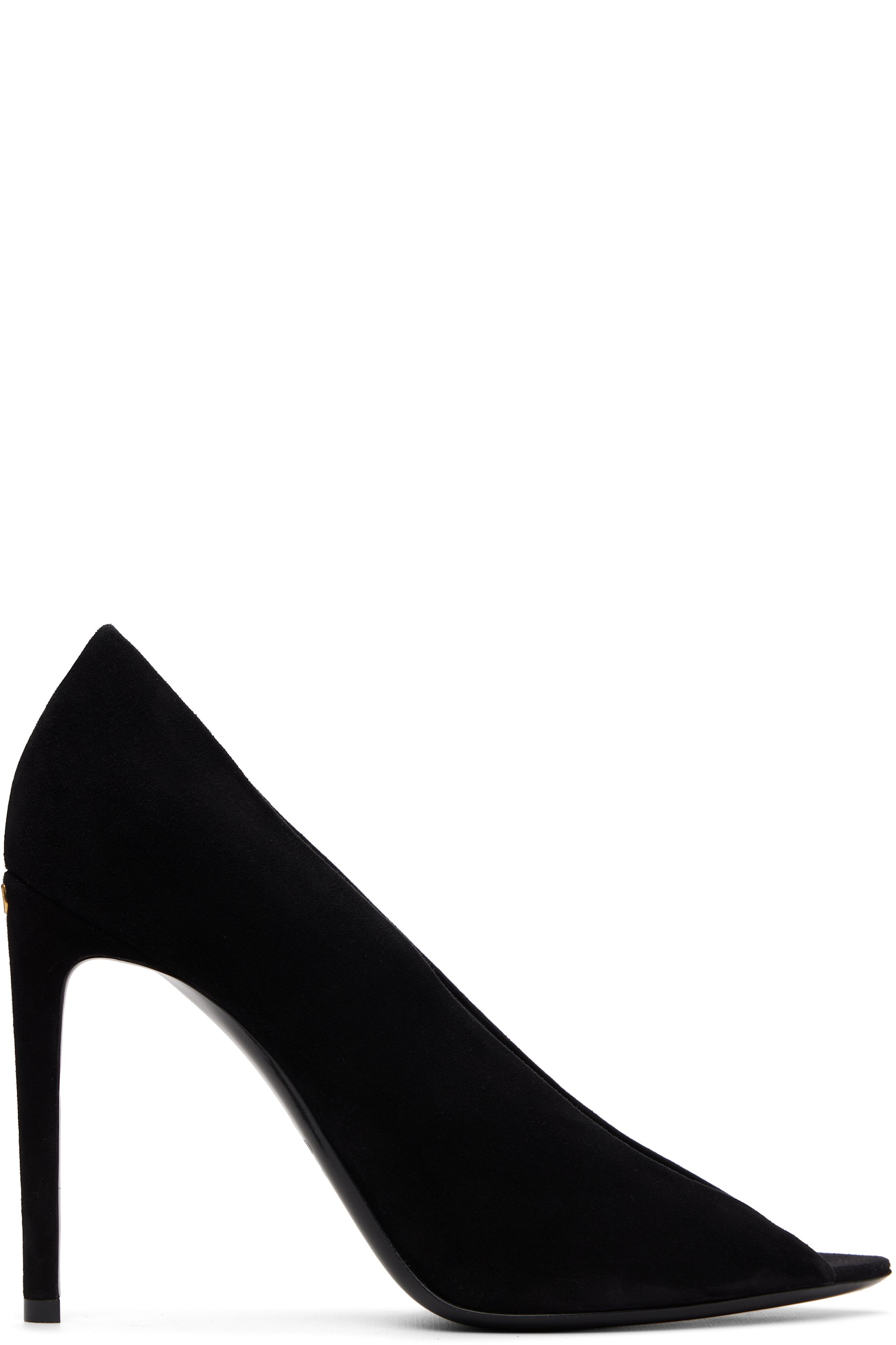 Valentino Garavani - Black Open Toe Révélé Suede Heels