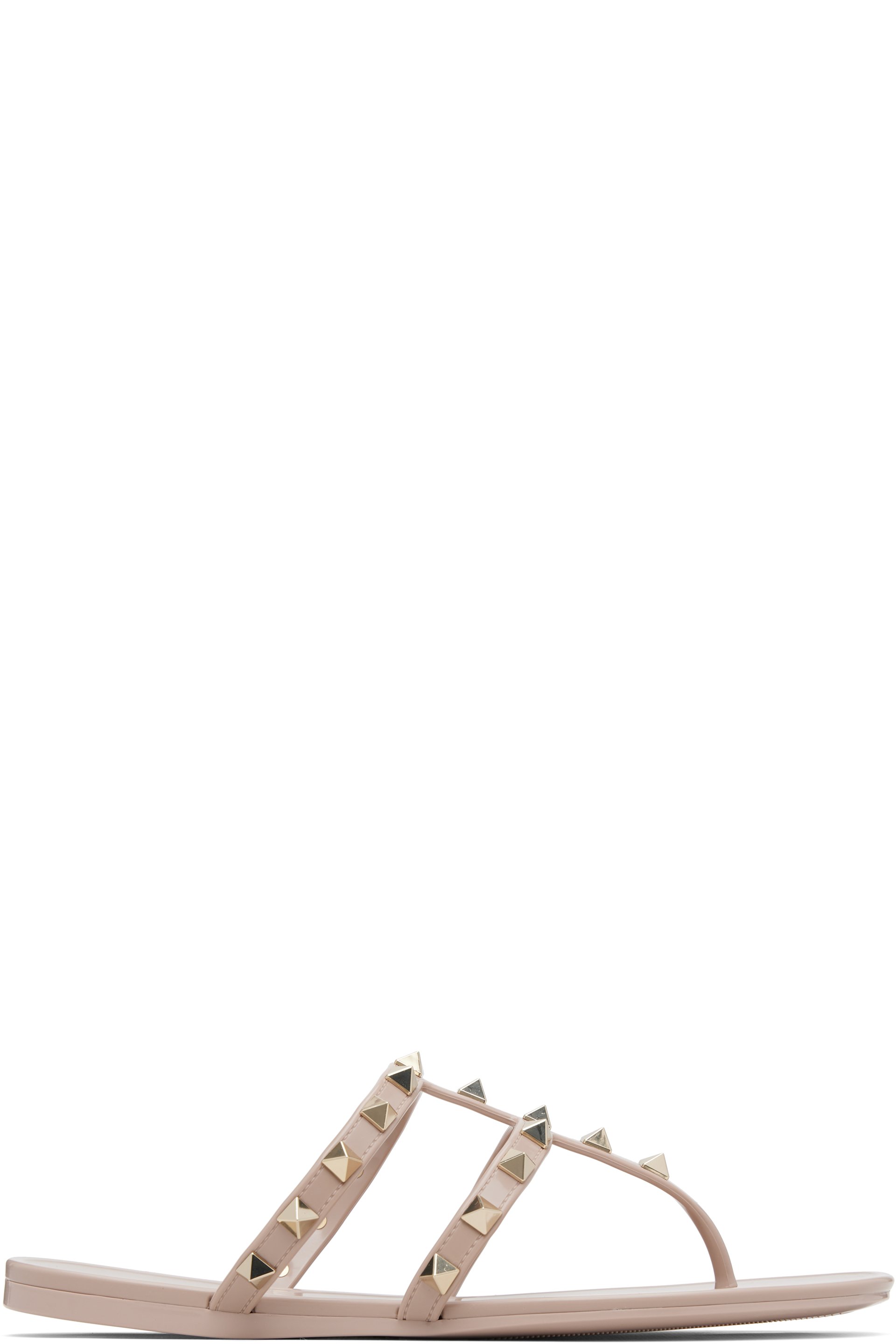 Valentino Garavani - Taupe Rockstud Thong Sandals