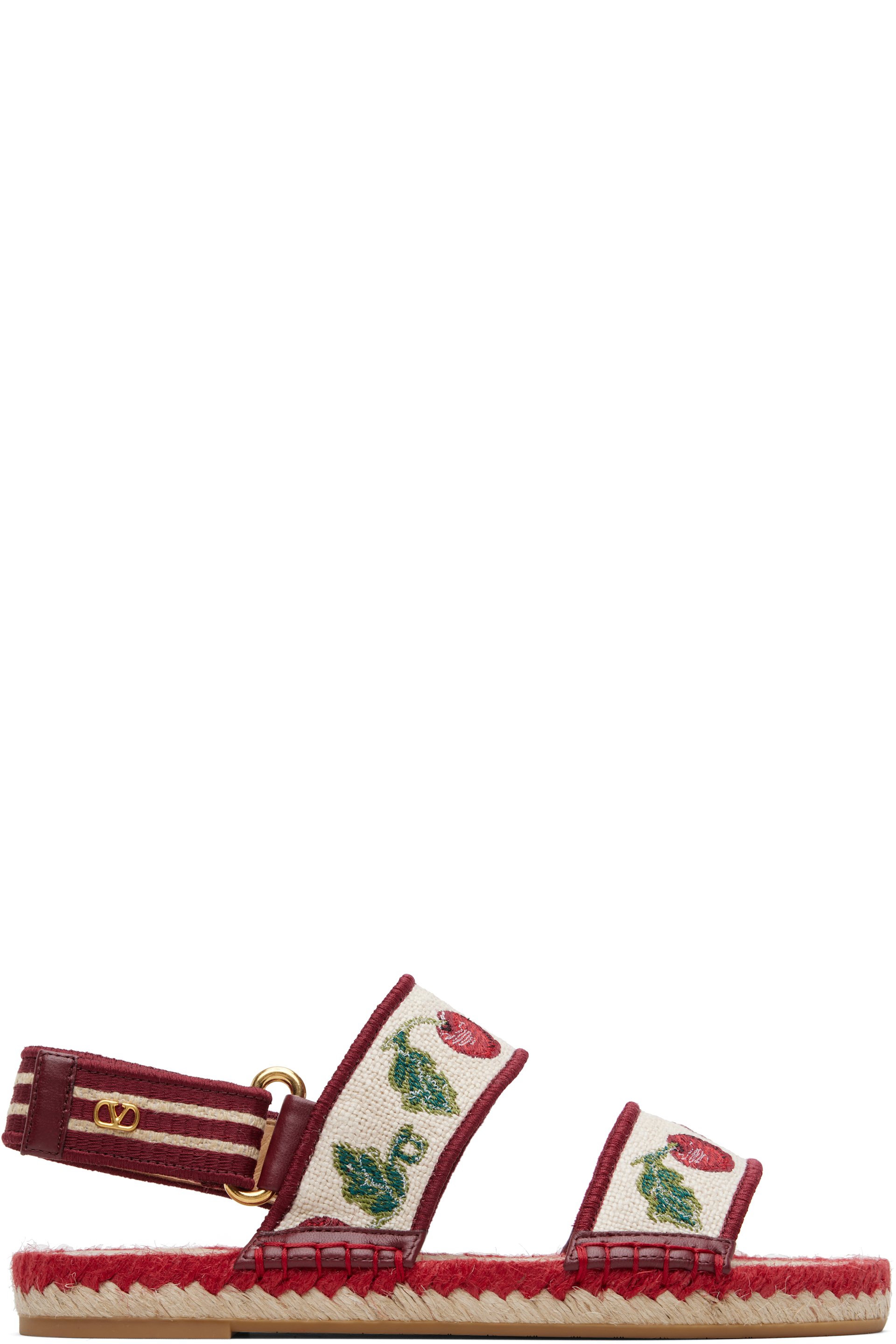 Valentino Garavani - Off-White & Red Bribri Sandals