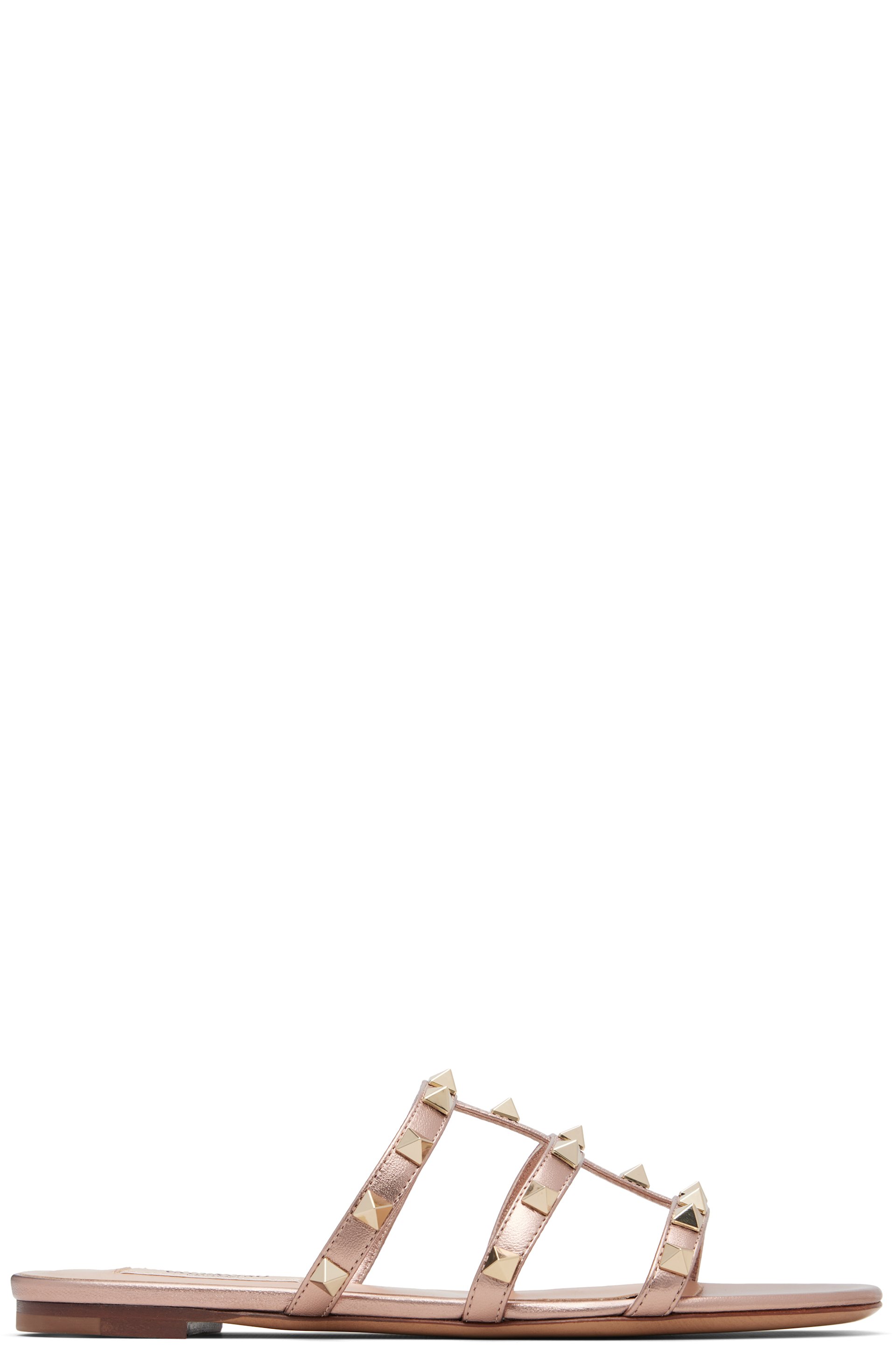Valentino Garavani - Pink Rockstud Flat Slide Sandals
