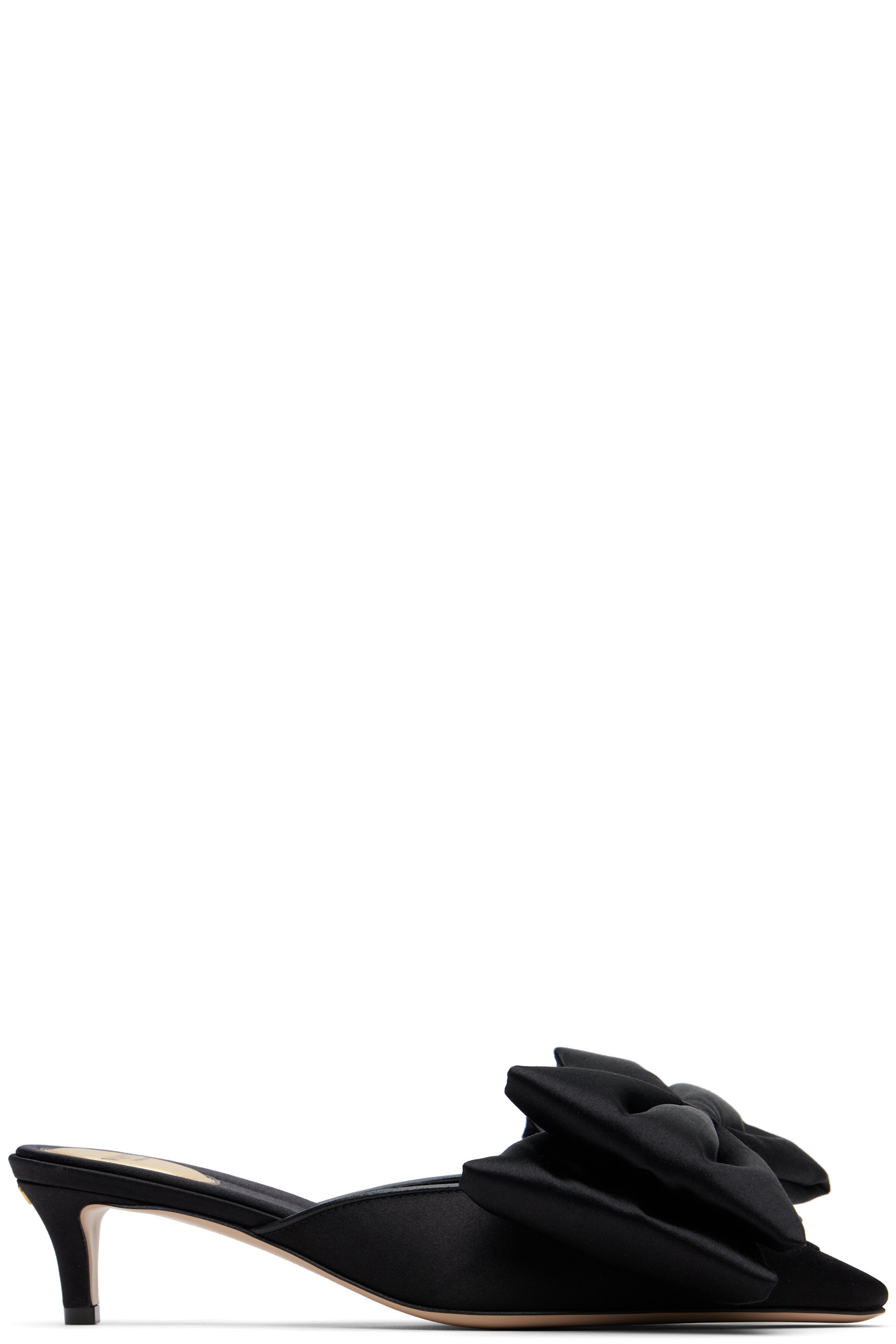 Valentino Garavani - Mules Yolande noires en satin