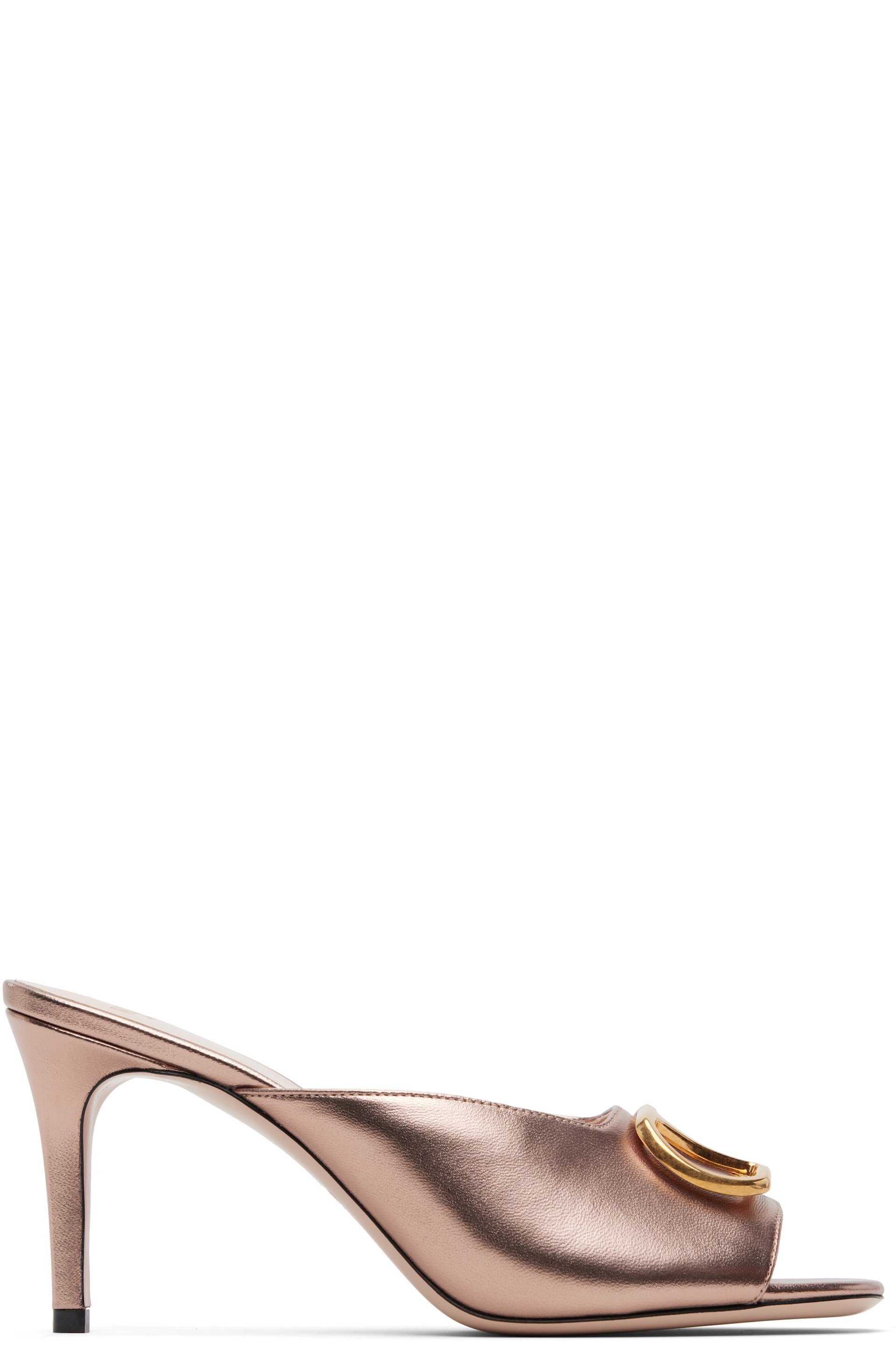 Valentino Garavani - Sandales à talon roses à logo en V
