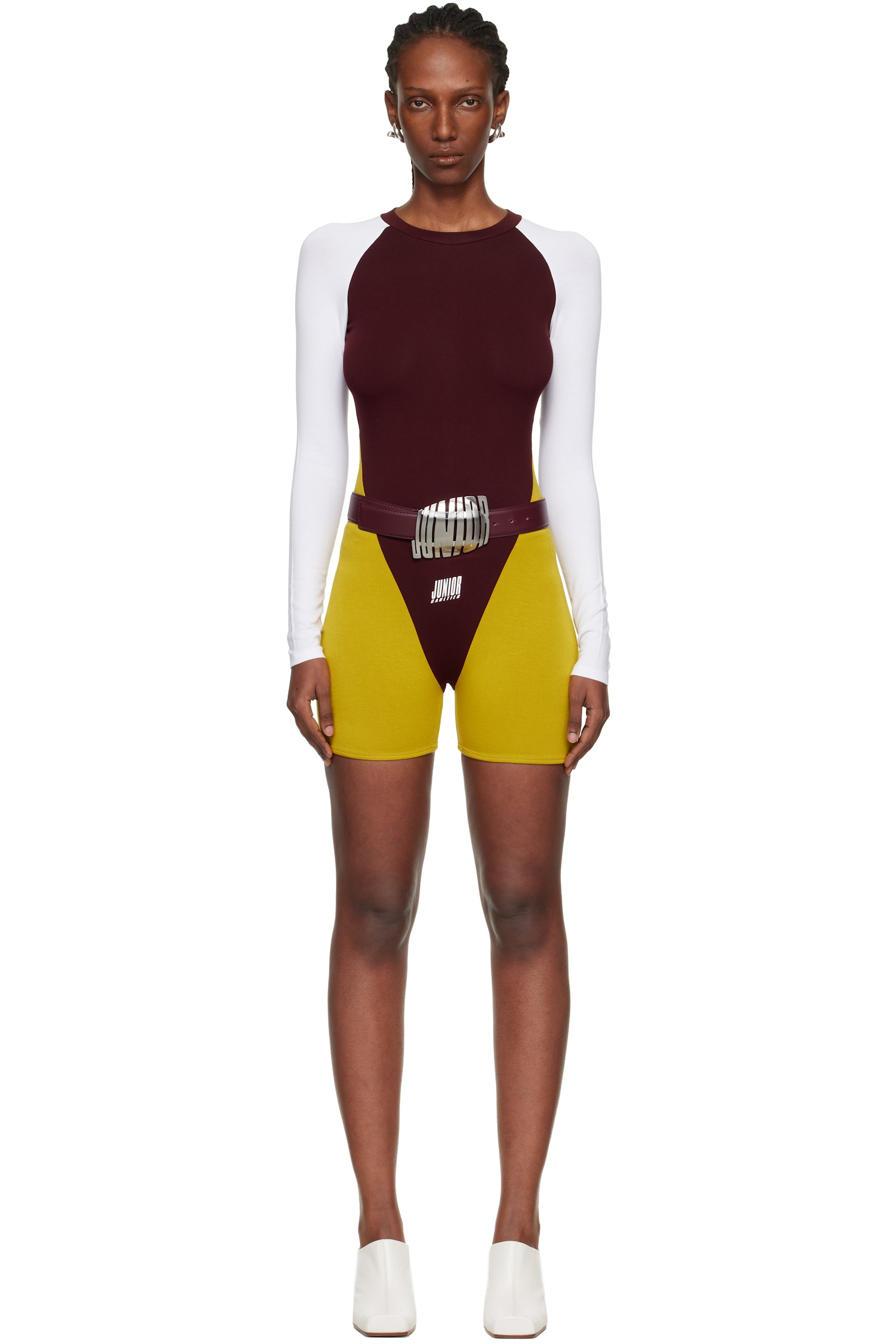 Jean Paul Gaultier - Burgundy & Yellow 'The Tricolor Junior Gaultier' Romper