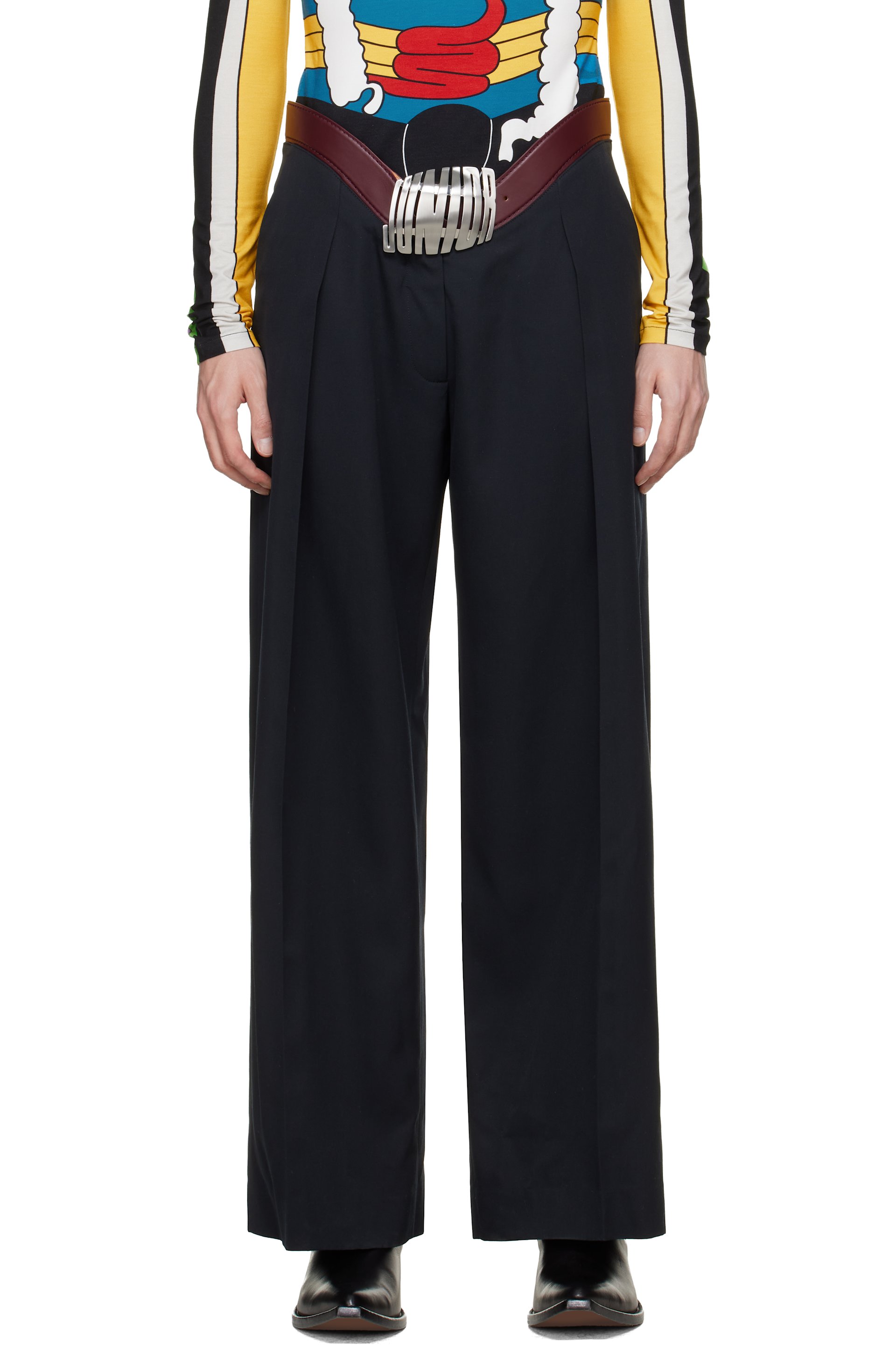 Jean Paul Gaultier - Navy 'The Curved Suit' Trousers