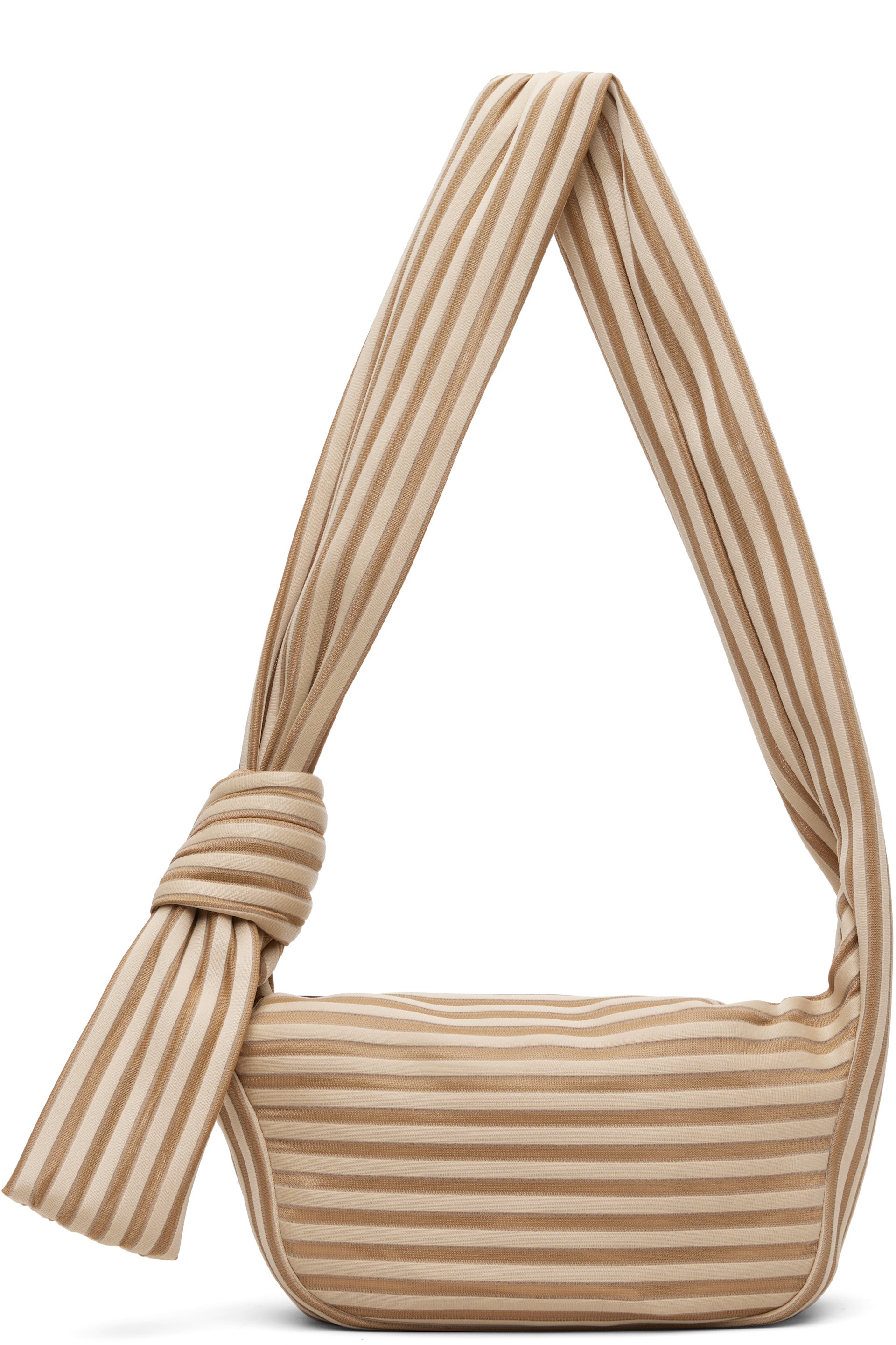 Issey Miyake - Sac 38 beige en tricot côtelé