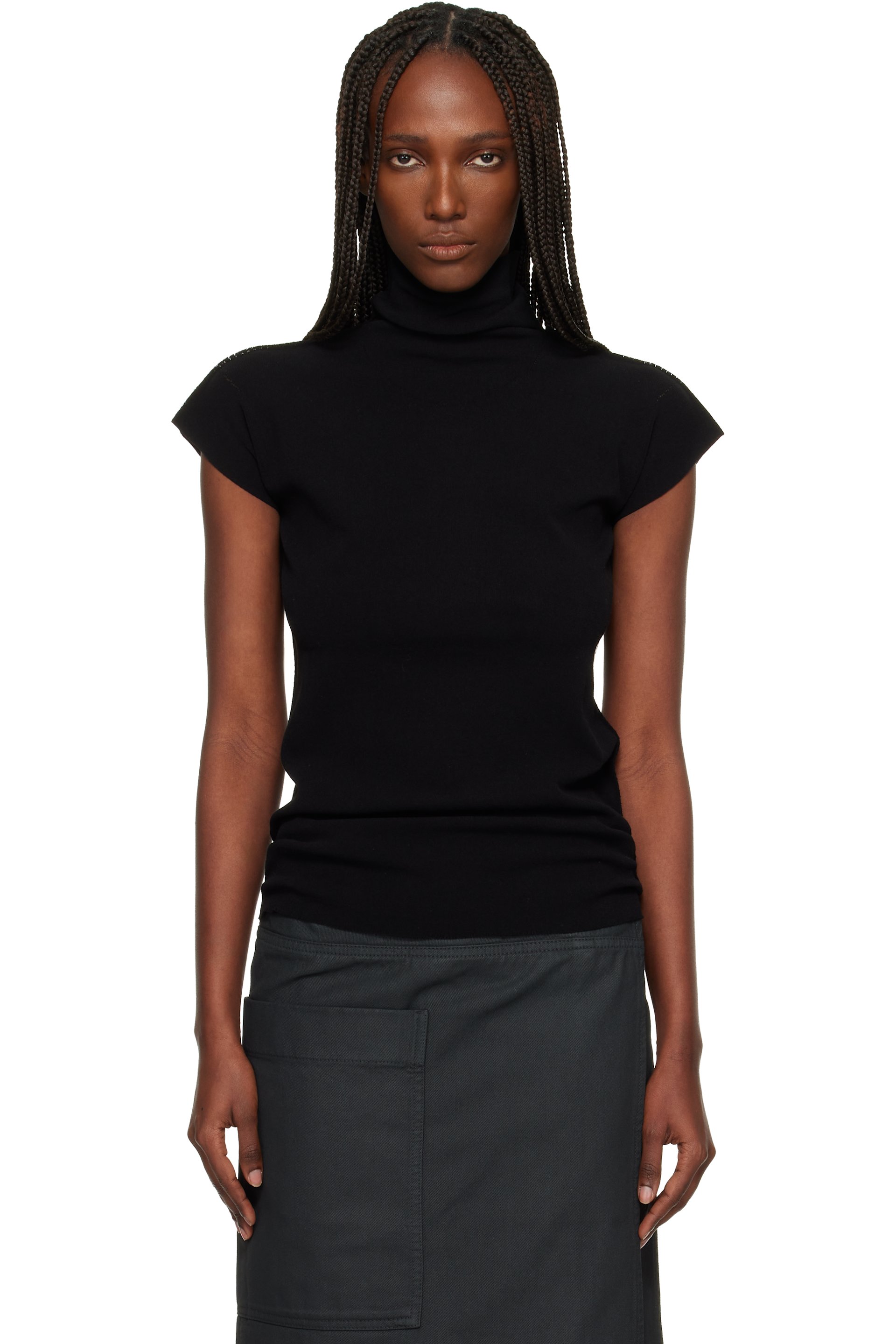 ISSEY MIYAKE - Black October Cotton Baguette Turtleneck