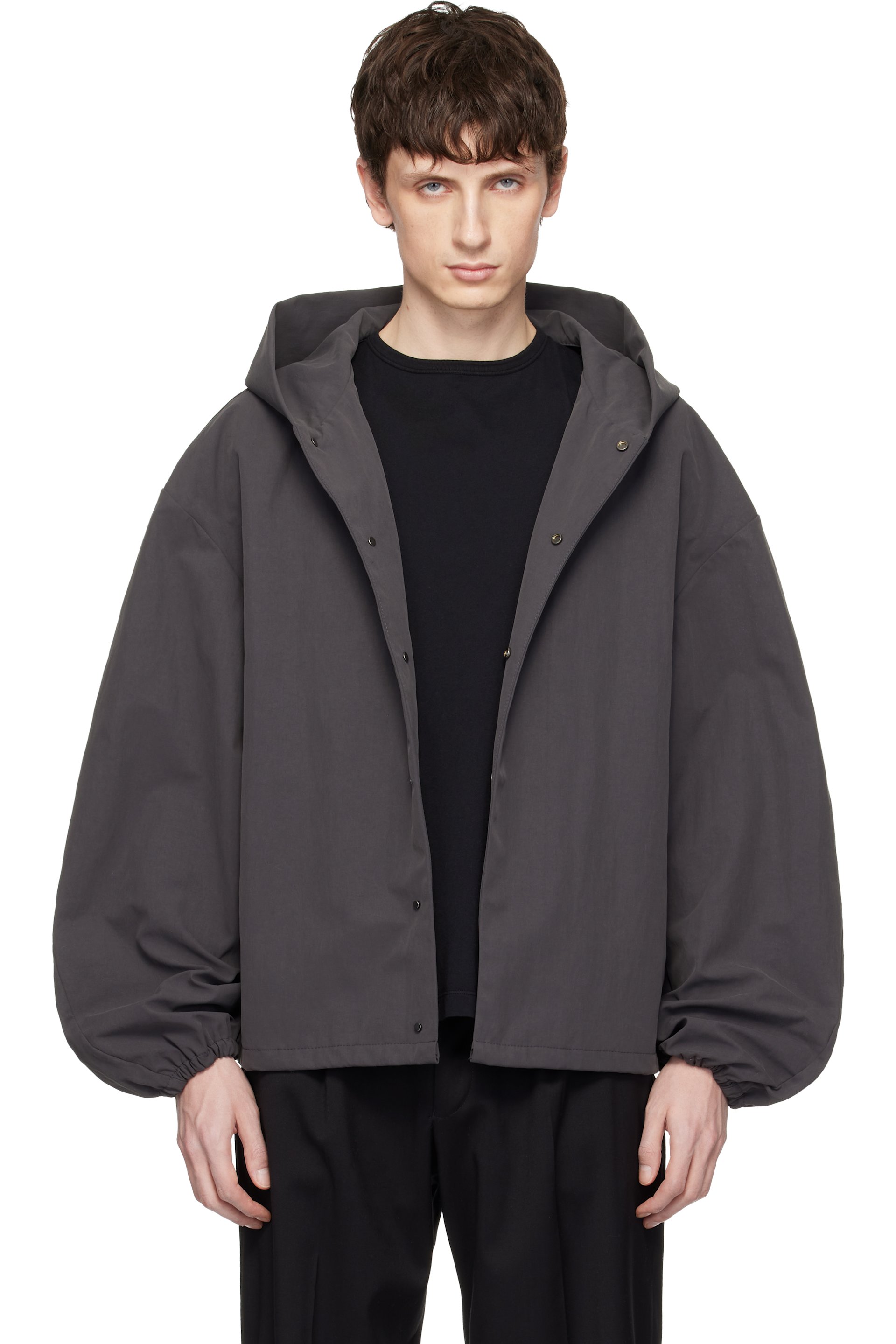 orb. オーブ　Minimal Jacket Seventh: Gray Orb Shell Jacket | SSENSE