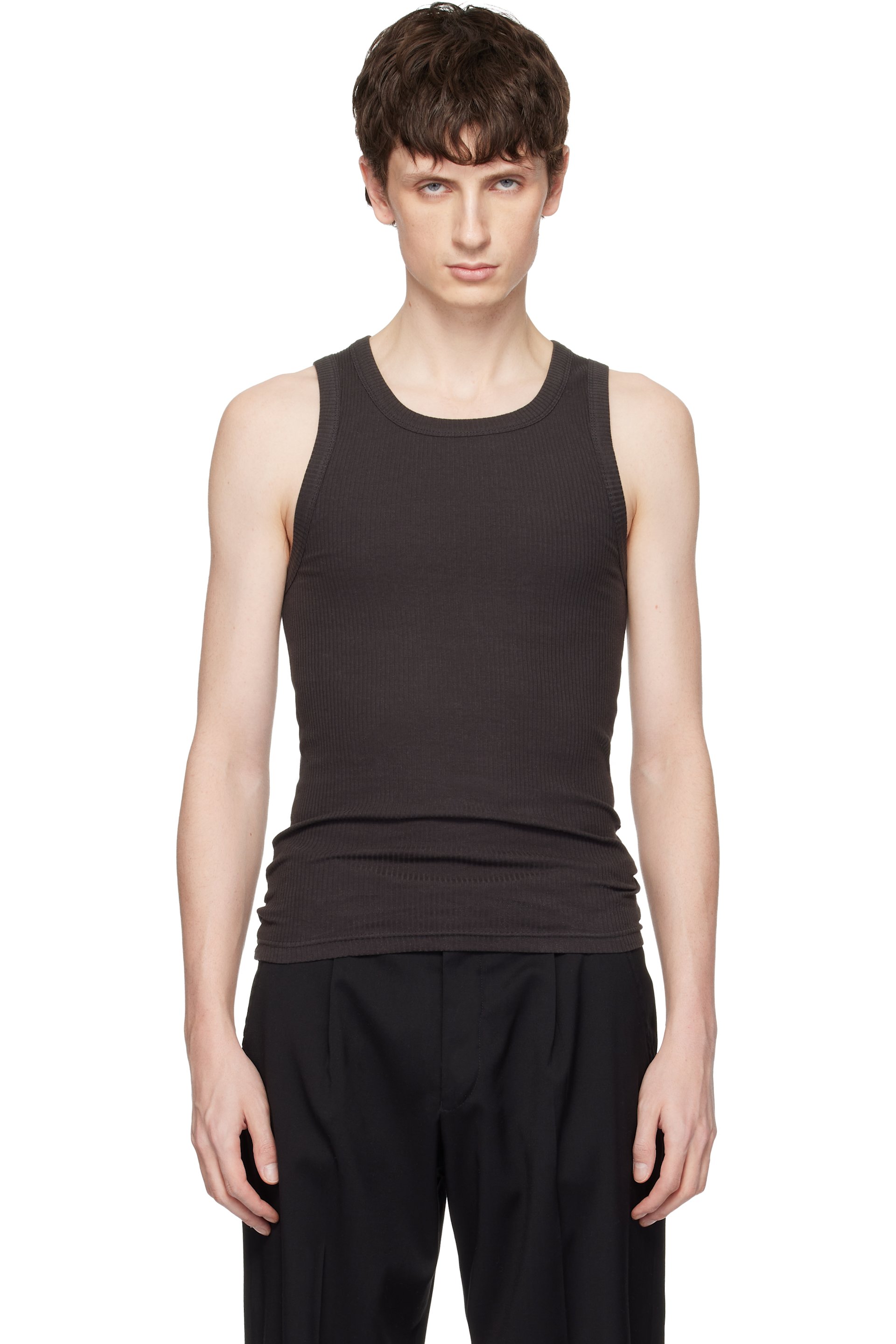 Seventh - Black Base Rib Tank Top
