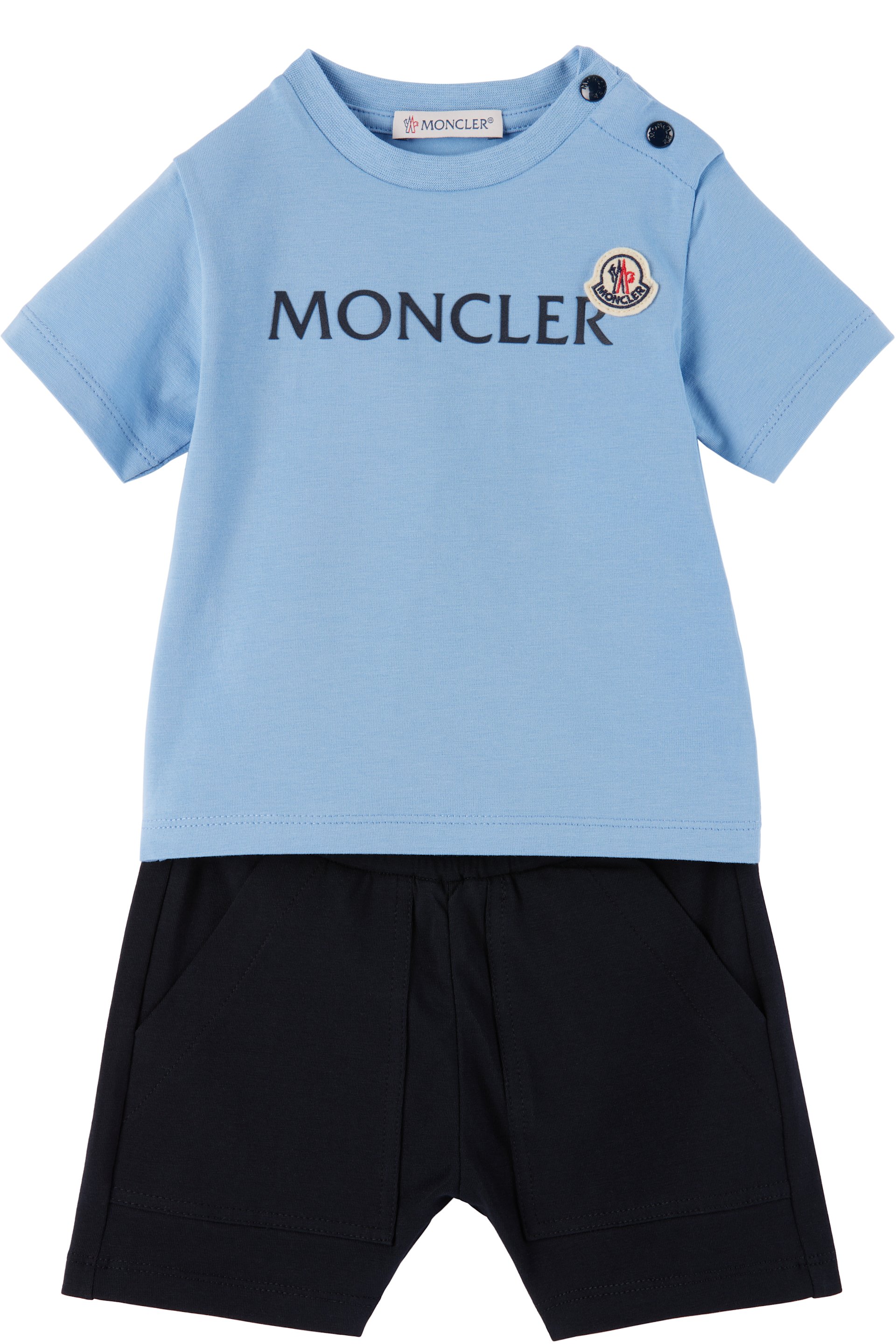 Moncler Enfant - Baby Blue Logo T-shirt & Shorts Set