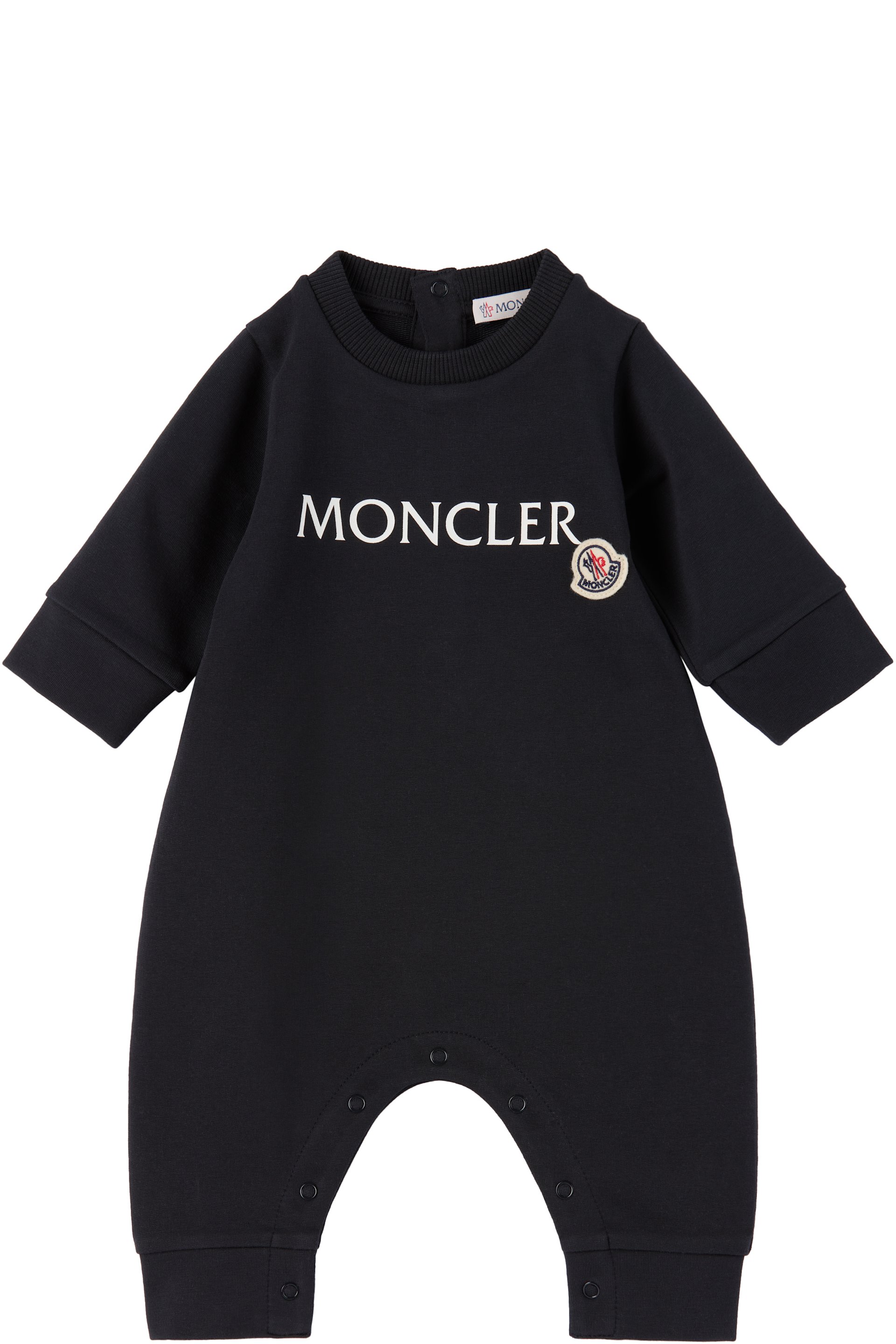 Moncler Enfant - Baby Navy Logo Romper