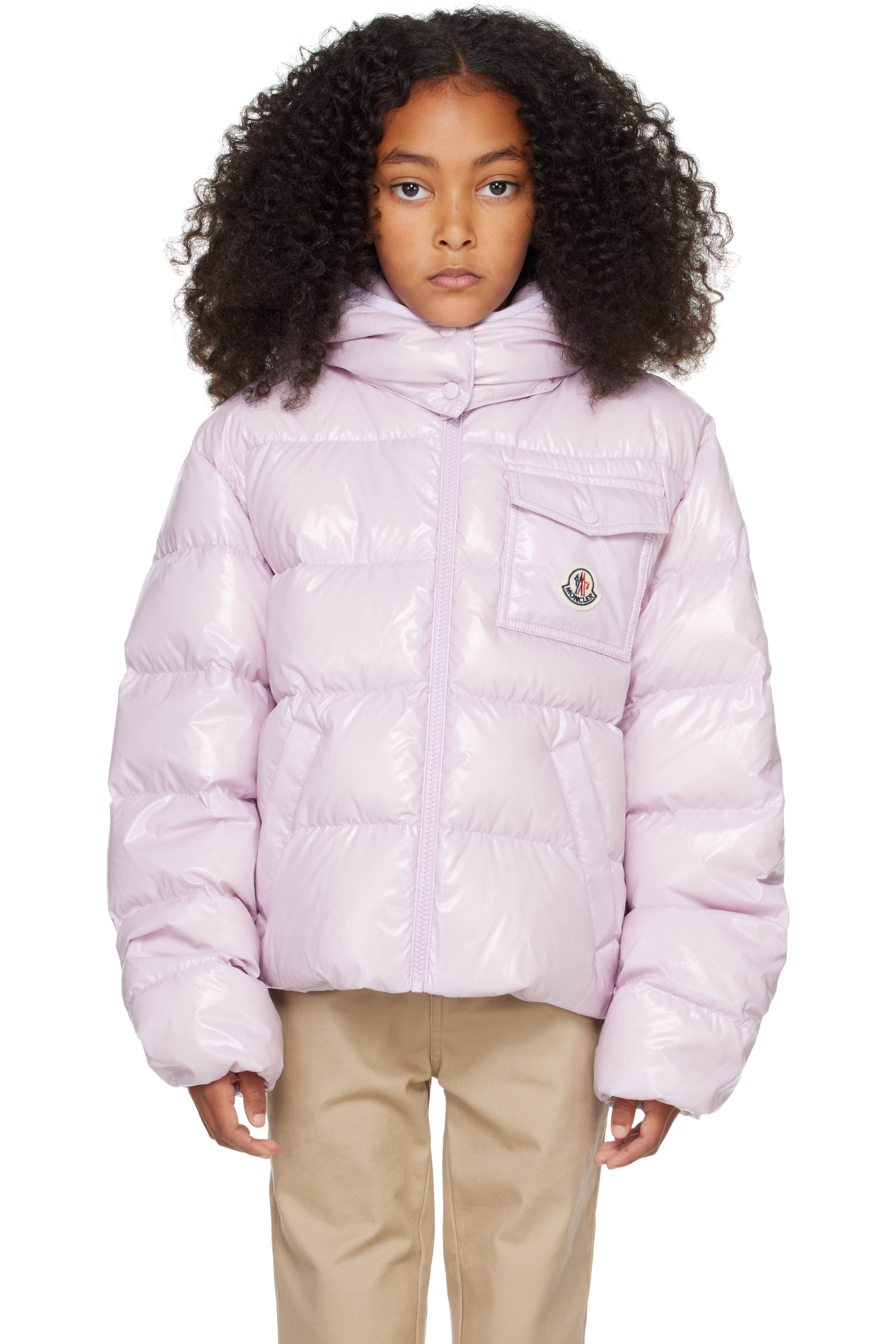 Moncler Enfant - Big Kids Pink Andro Hooded Short Down Jacket