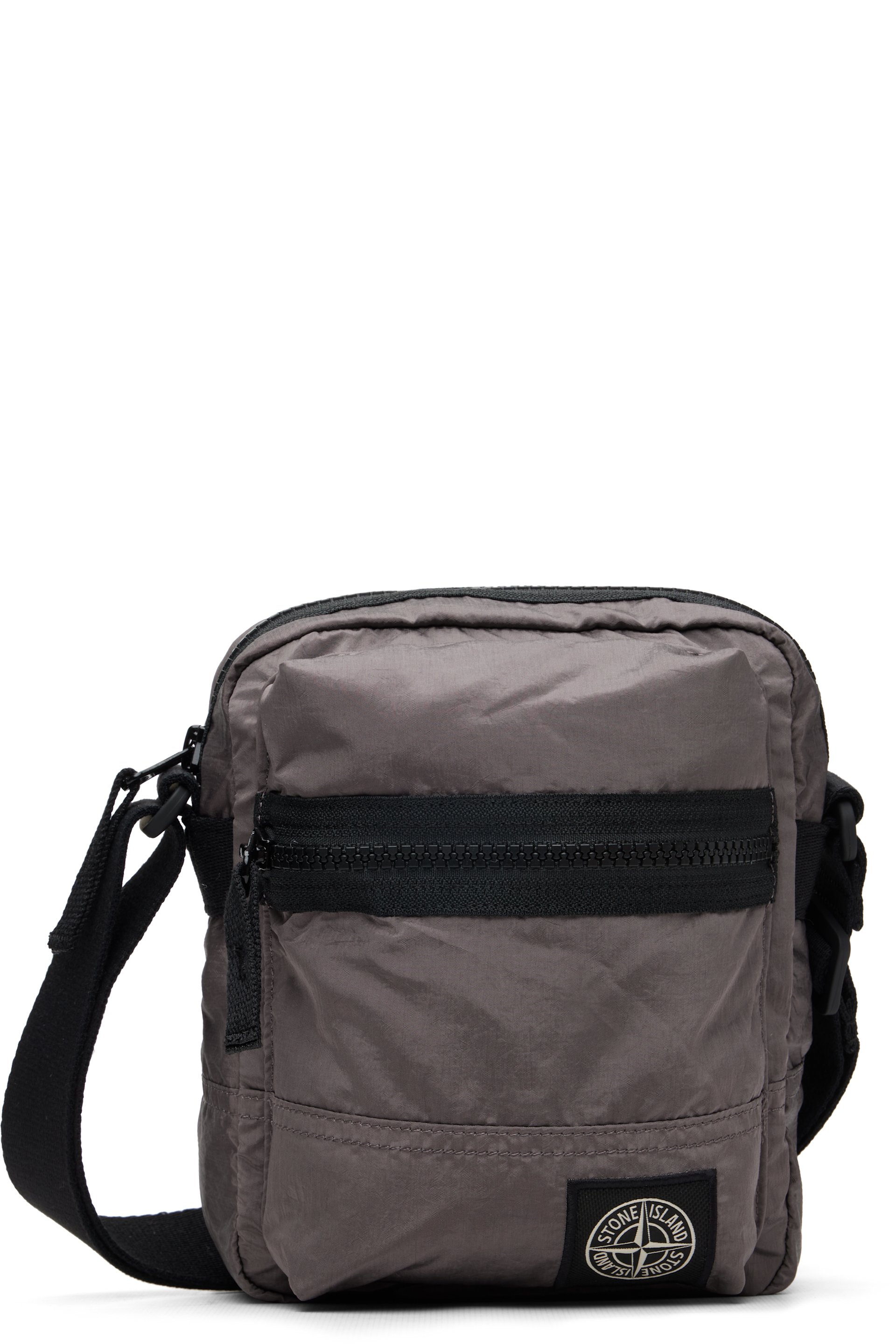 Stone Island: Taupe 9200015 Coated Nylon Metal ECONYL Bag | SSENSE
