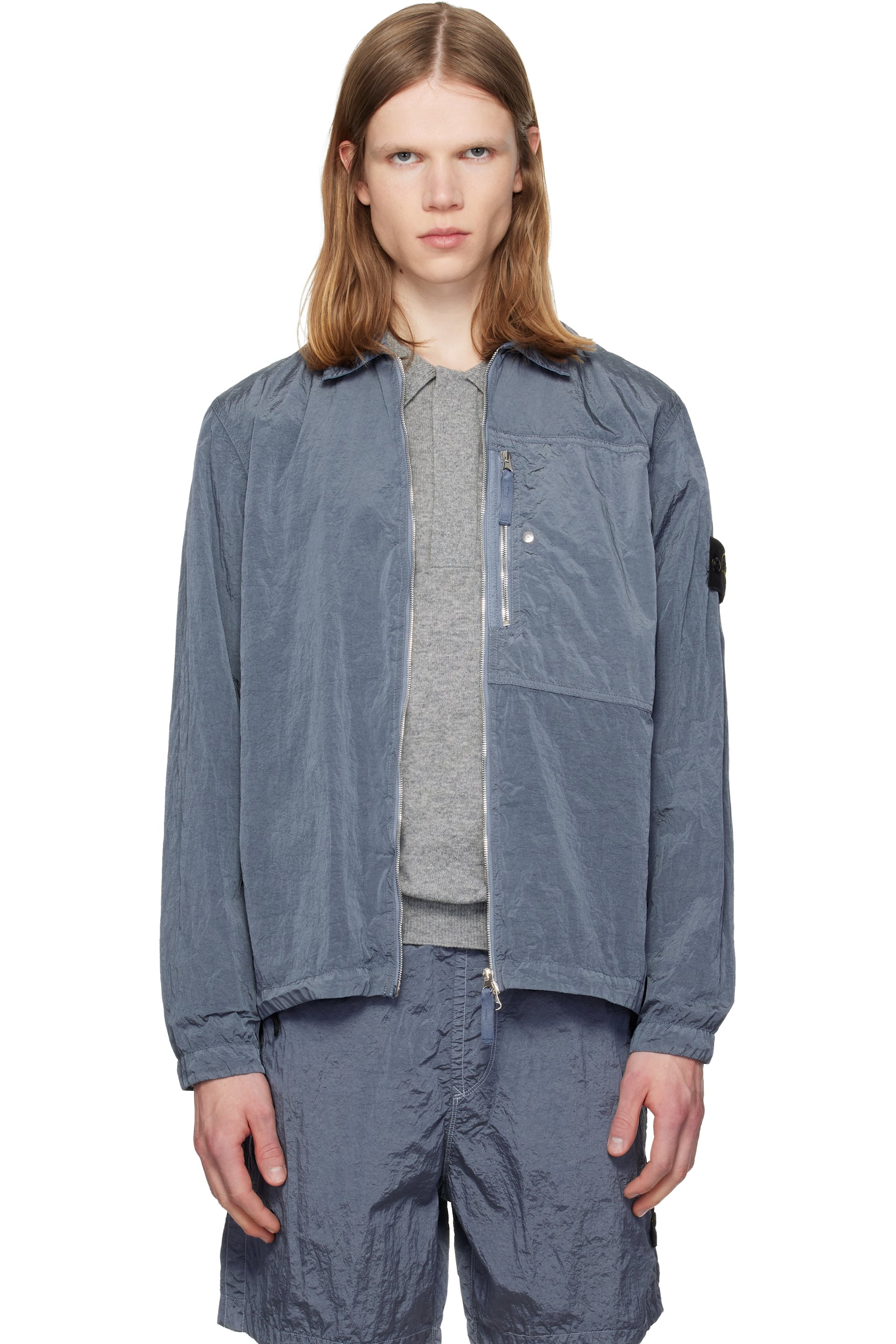 Stone Island - Blue 1200038 Nylon Metal ECONYL Overshirt