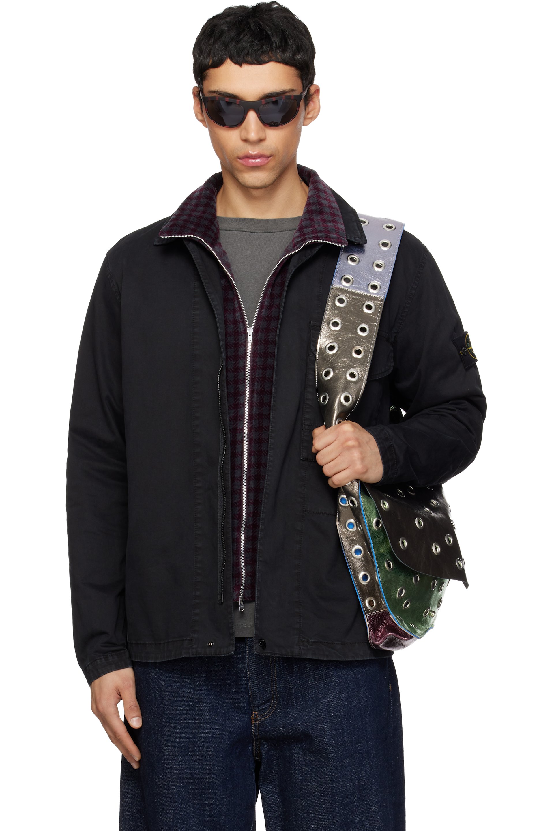 Stone Island - Black 1200001 Organic Cotton Stretch 'Old' Effect Jacket