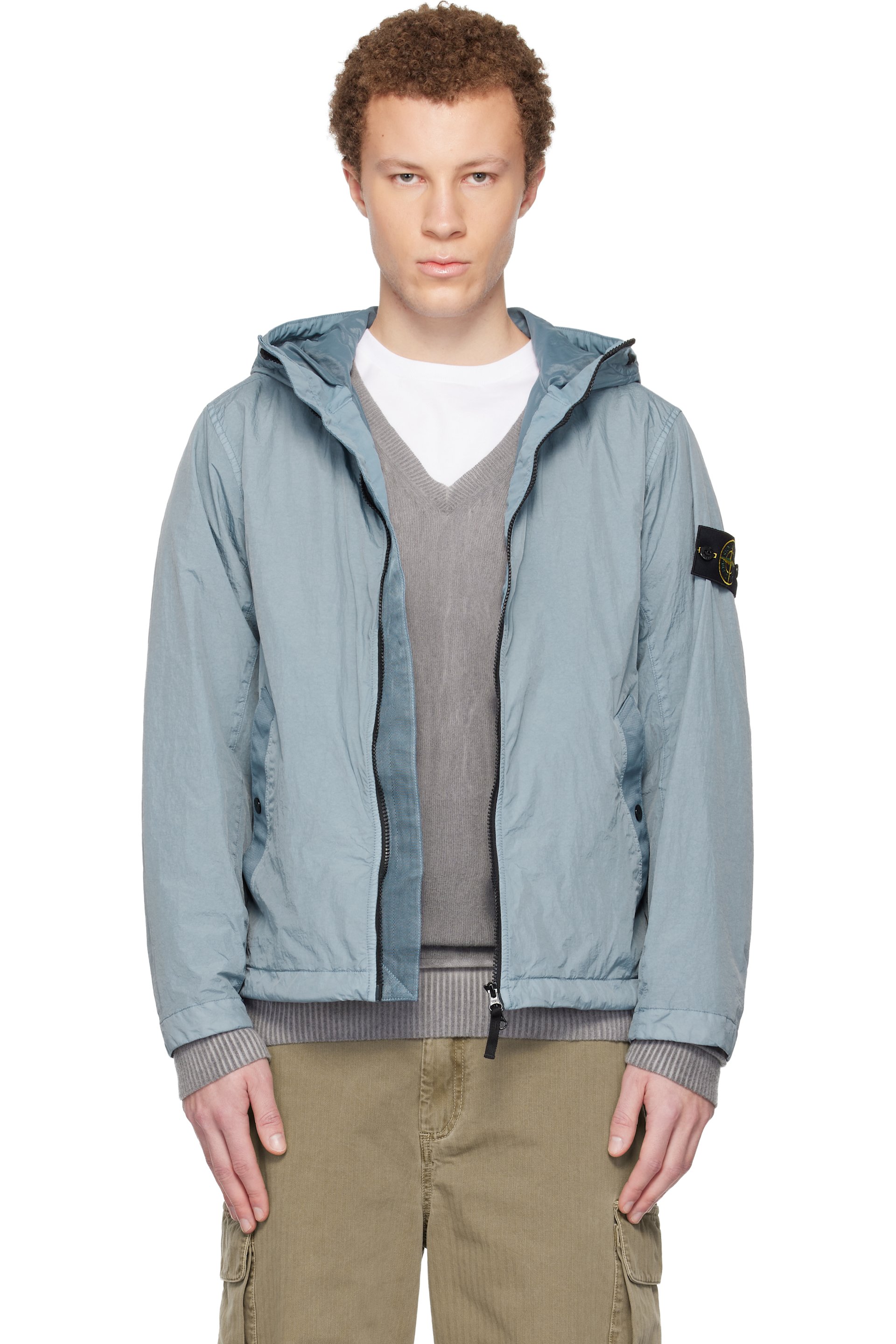 Stone Island - Blue 4100001 Crinkle Reps NY Jacket