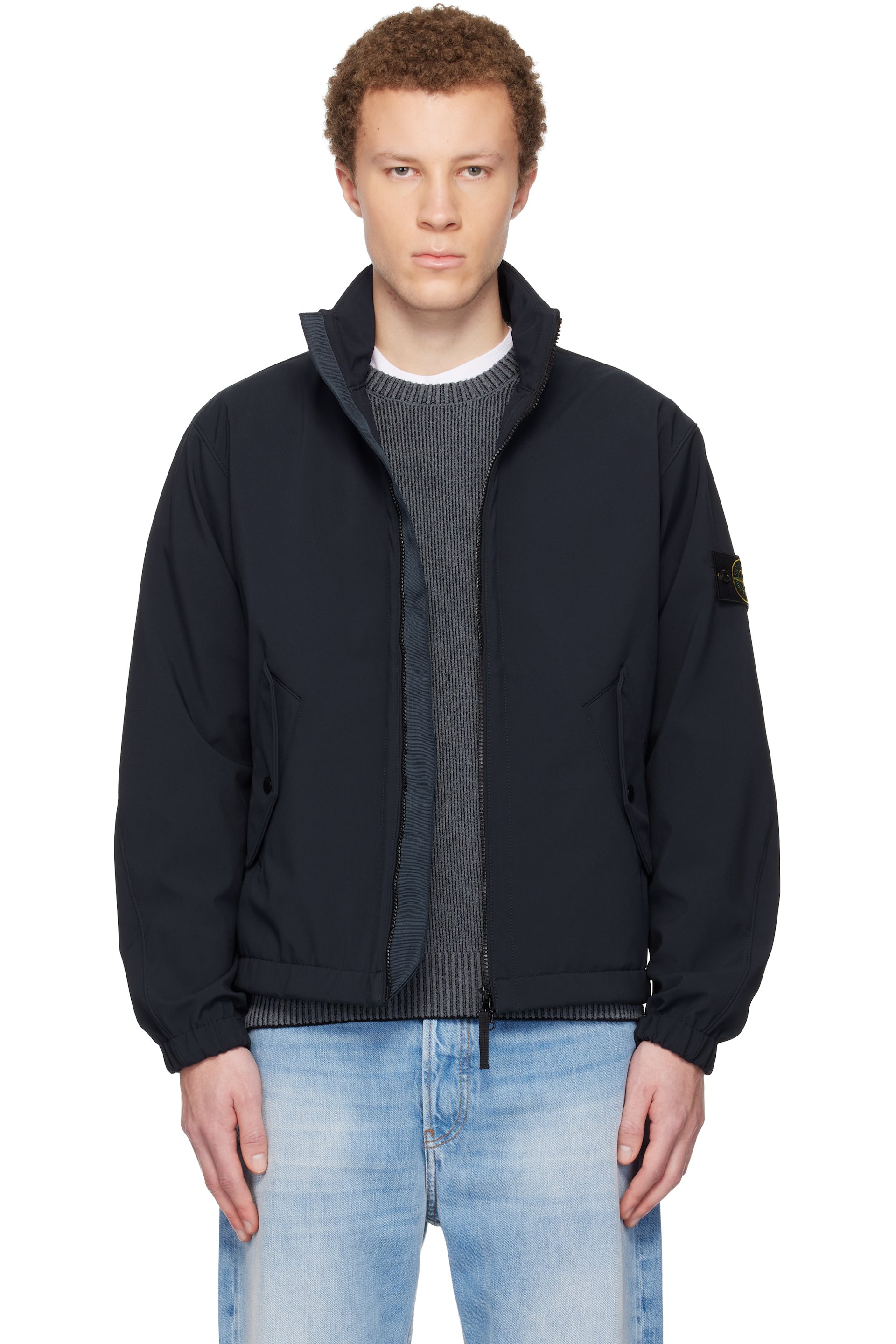 Stone Island - Navy 4100022 Light Soft Shell-R e.dye Technology Jacket