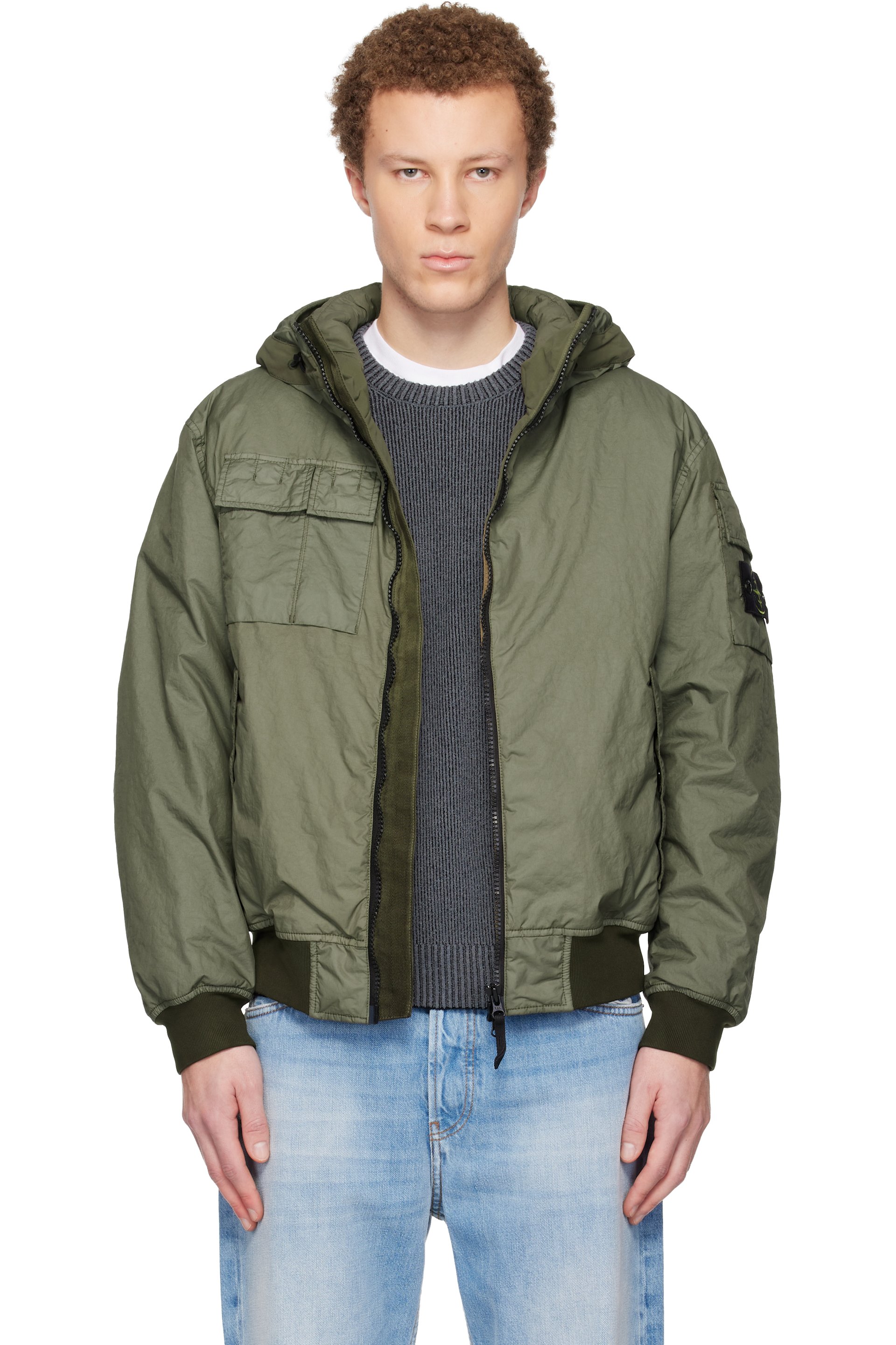 Stone Island - Khaki 4100005 Membrana 3L TC Jacket