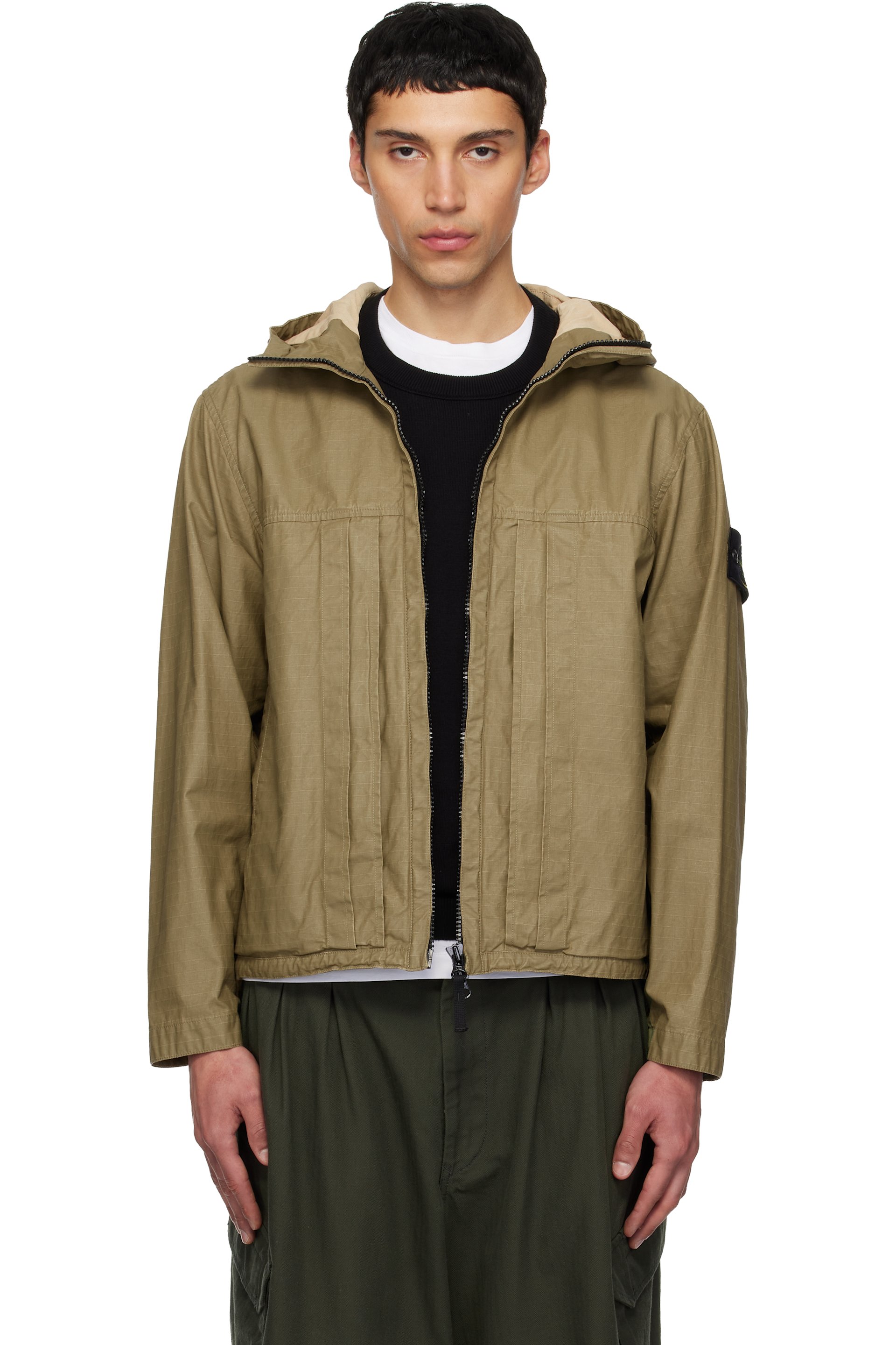 Stone Island - Khaki 4100012 Double-Coated Cotton Ripstop Jacket