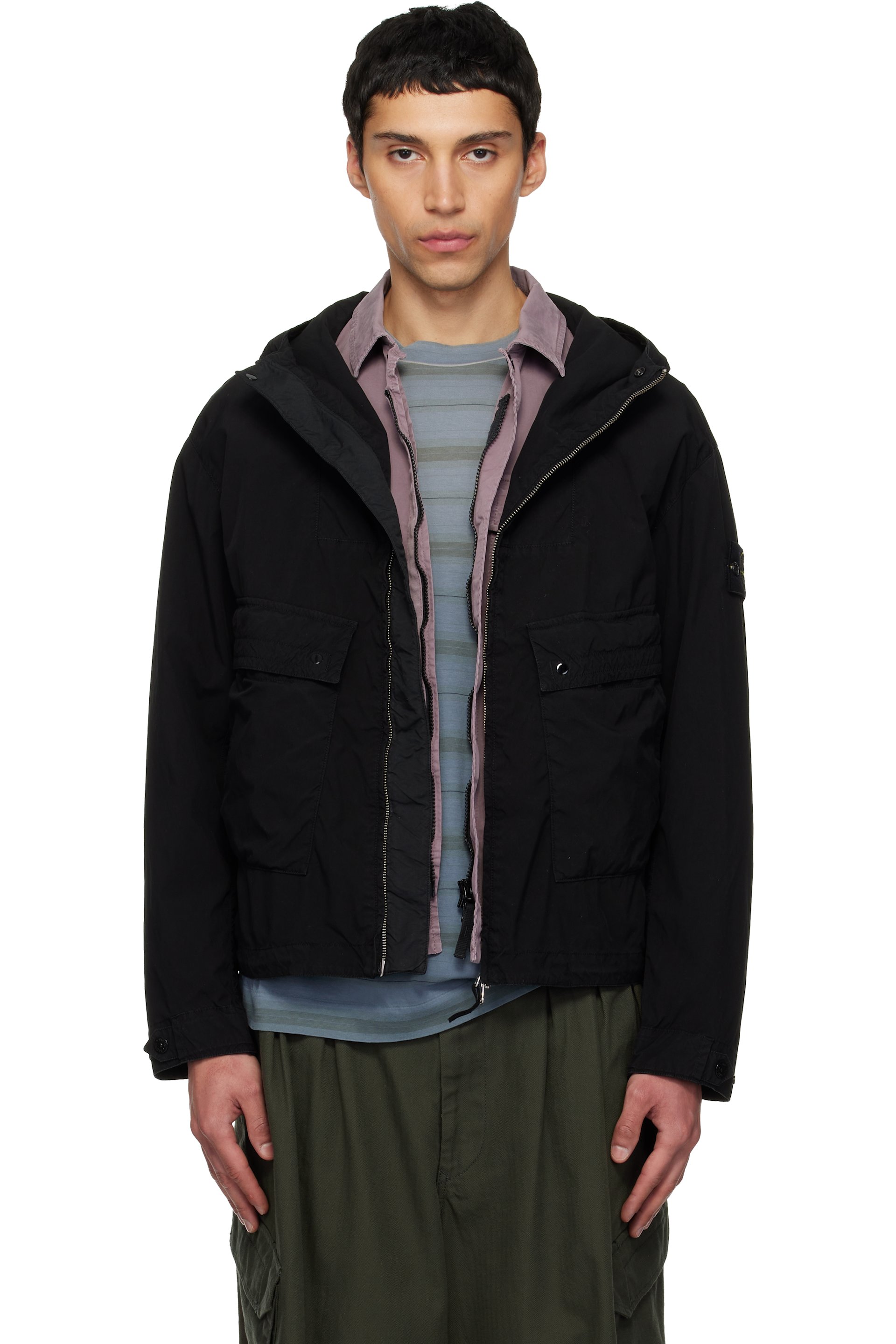 Stone Island - Black 4100052 Light Compact Touch Short Jacket